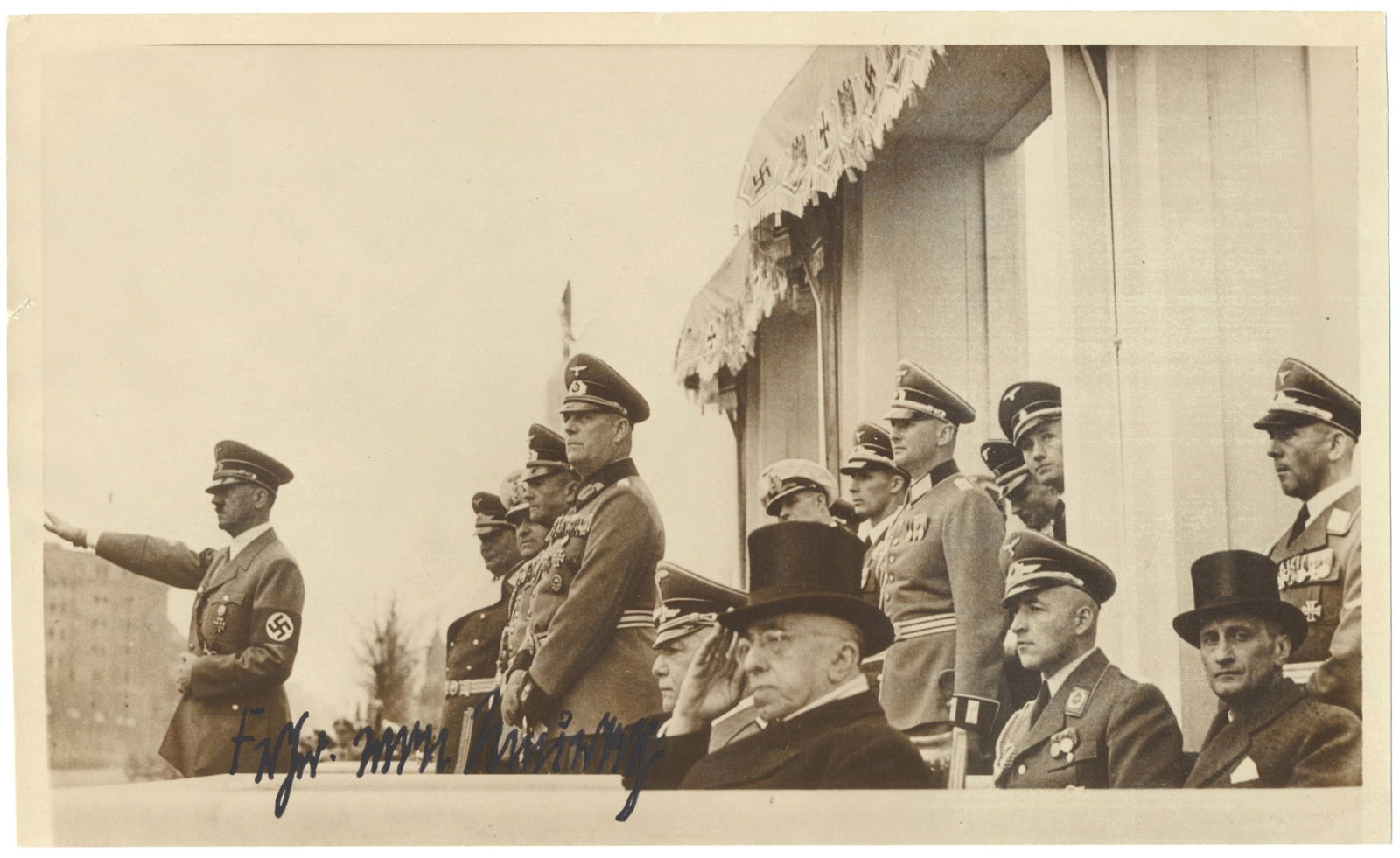 CONSTANTIN VON NEURATH: (1873 - 1956) Nazi diplomat and Hitler's advisor on foreign affairs. Later served as Reich Protector of Bohemia and Moravia. Sentenced to 15 years at Nuremberg. Fine vintage S.P., 8.75 x 5.25 in., an