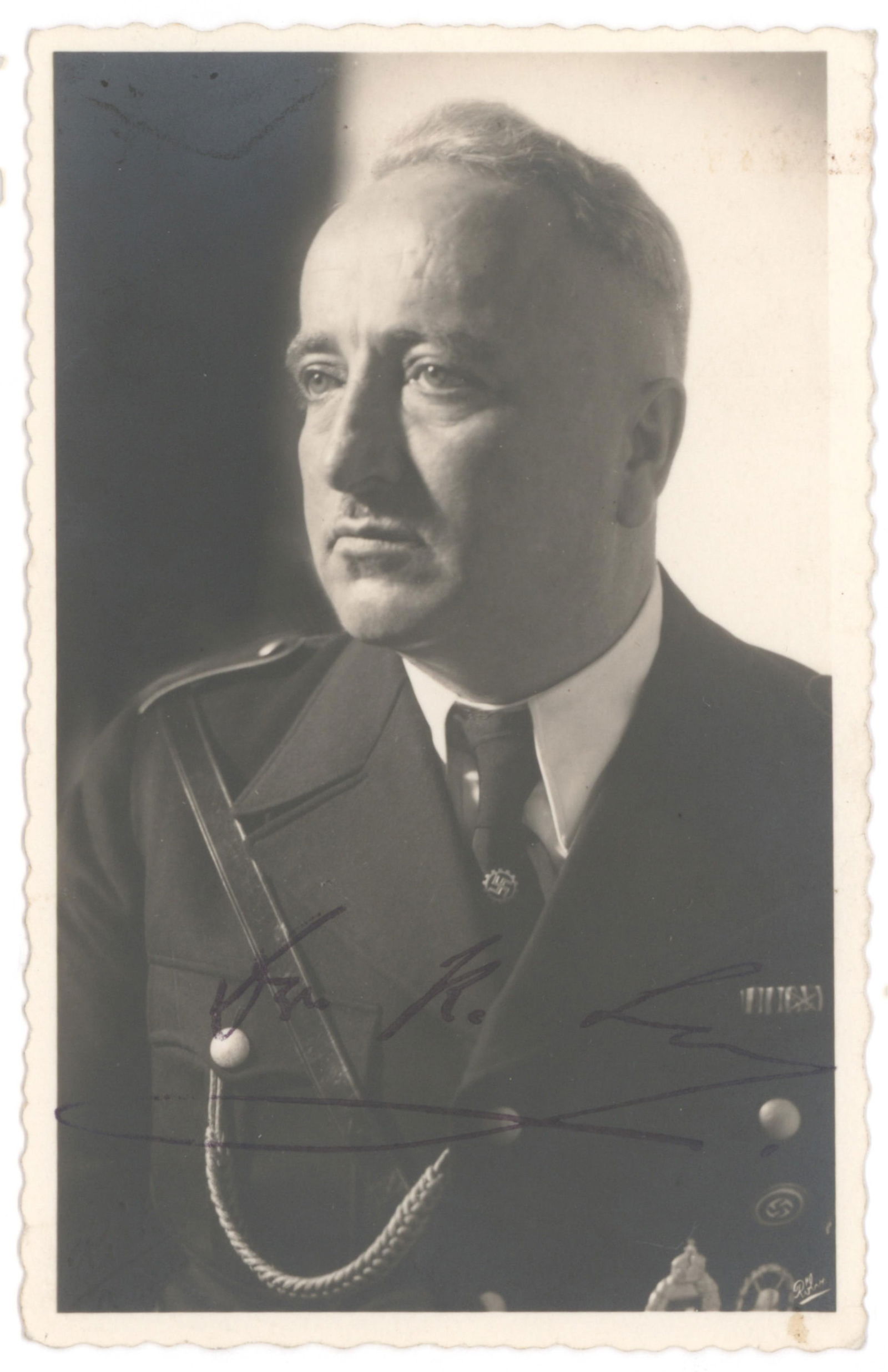 DR. ROBERT LEY: (1890 - 1945) Nazi leader and ardent anti-Semite who as head of the Labor Front ruthlessly enforced slave labor policies. He committed suicide in his jail cell at Nuremburg while awaiting trial. S.P.,