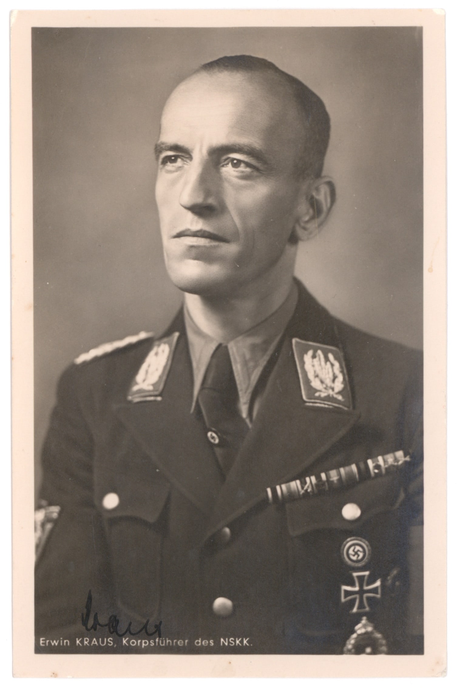 ERWIN KRAUS: (1894 - 1966) German politician (NSDAP) and corps commander of the NSKK from 1942-45. In the final phase of the war, he also took over the 'motor technical advice in the Volkssturm and the assembly of