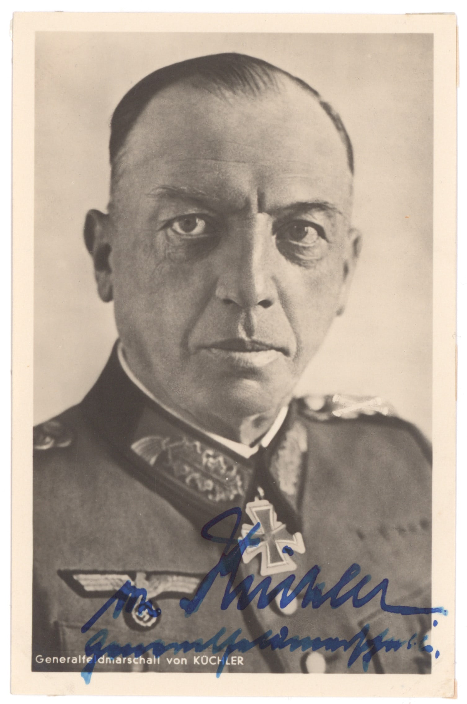 GEORGE VON KUCHLER: (1881-1968) (1881 - 1968) German Field Marshal and a recipient of the Knight's Cross with Oak Leaves. His 18th Army was instrumental in the taking of the Low Countries and the encirclement of the Brit