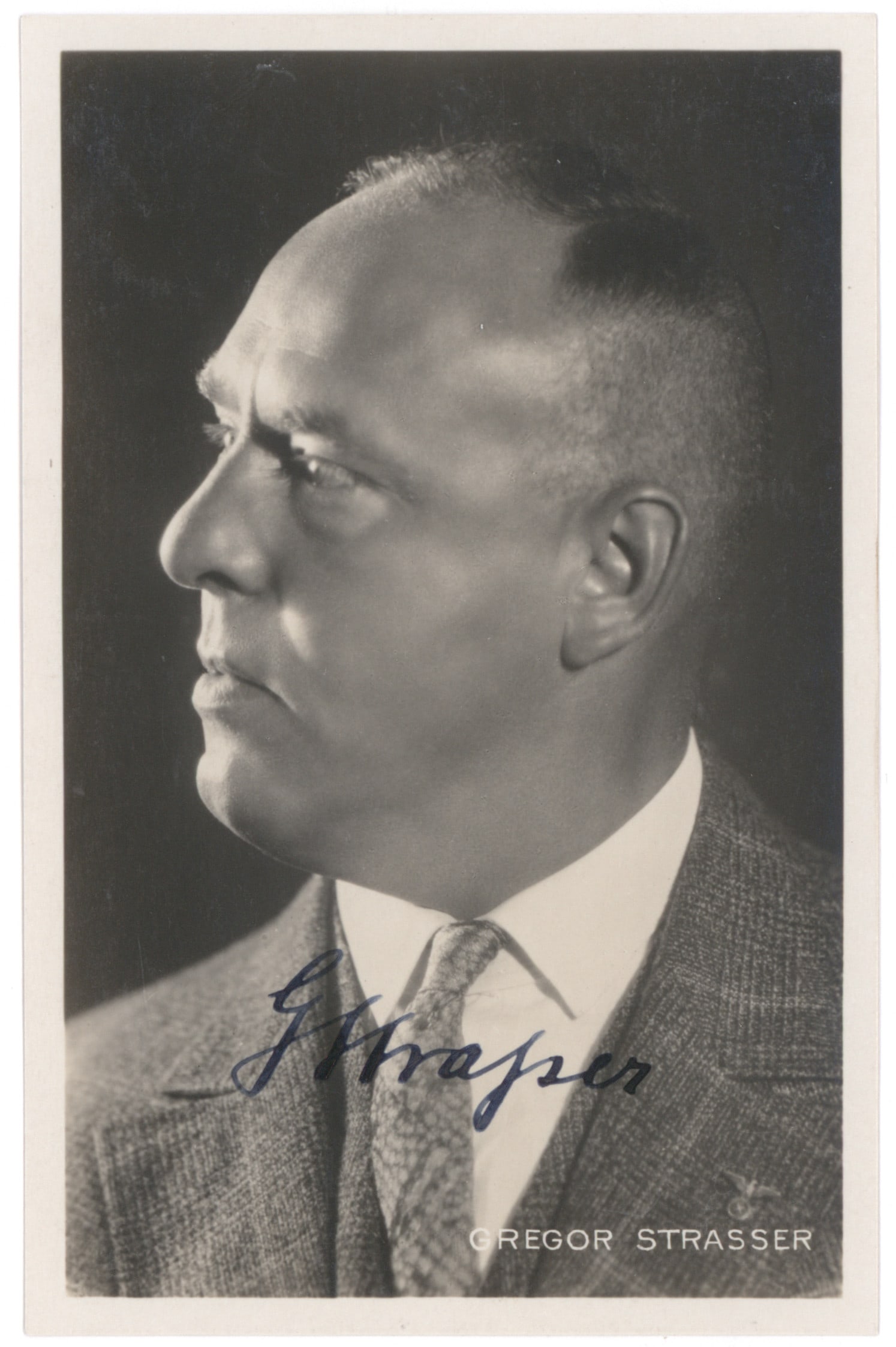 GREGOR STRASSER: (1892 - 1934) Nazi whose energy, skill and oratory powers led to his leadership of Hitler's Reich Organization and service as propaganda chief of the N.S.D.A.P. Killed in the purges of the 'Night of