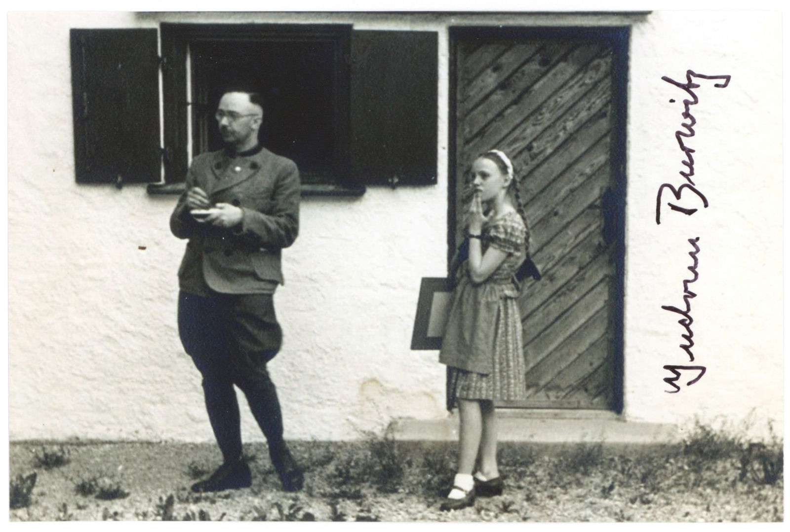 GUDRUN BURWITZ: (1929 – 2018) Daughter of Heinrich Himmler who never renounced the Nazi ideology and openly supported Neo-Nazi groups. S.P., 4 x 6 in. b/w, a reprint of an image showing a young Burwitz with