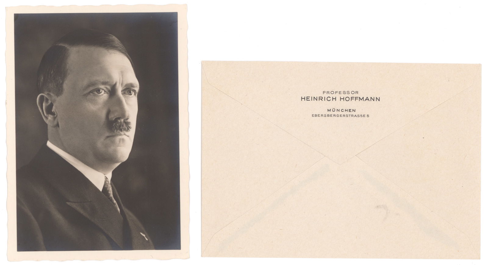 HEINRICH HOFFMANN: (1885 - 1957) German photographer, Hitler's official photographer from 1919 until 1945 and in whose studio Hitler first met his future wife, Eva Braun. Rare S.P., 4 x 6 in. b/w, Hoffmann's most famous