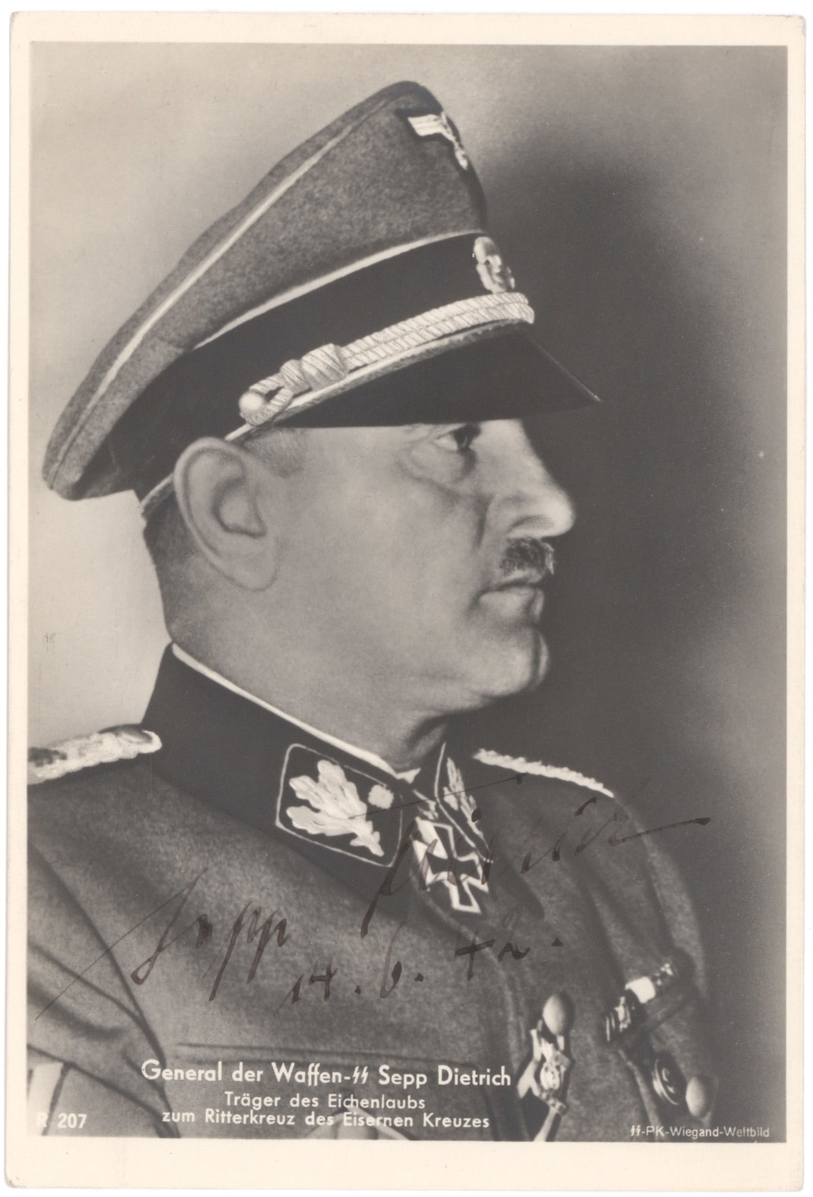 JOSEF 'SEPP' DIETRICH: (1892 - 1966) German SS general, one of Nazi Germany's most decorated soldiers. Prior to 1929 he was Hitler's chauffeur and bodyguard but received rapid promotion after his participation in the Night