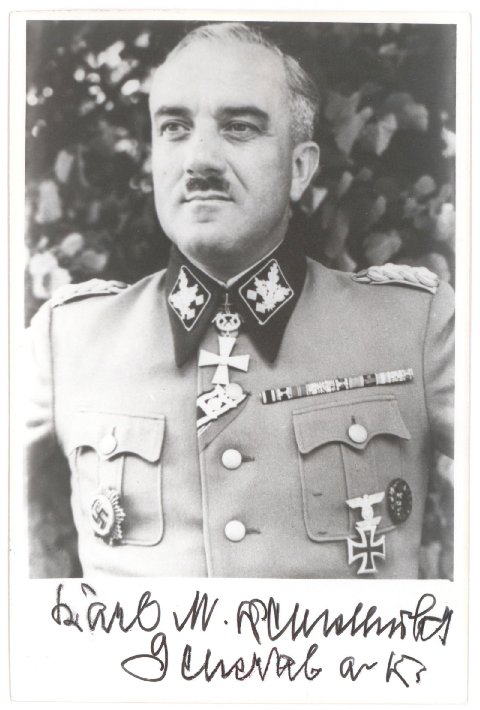 KARL MARIA DEMELHUBER: (1896 – 1988) German Waffen-SS Obergruppenfuhrer who commanded the SS-Standarte Germania, 6th SS Mountain Division Nord, XII SS Corps, and XVI SS Corps. Captured by the British at war's end, sus