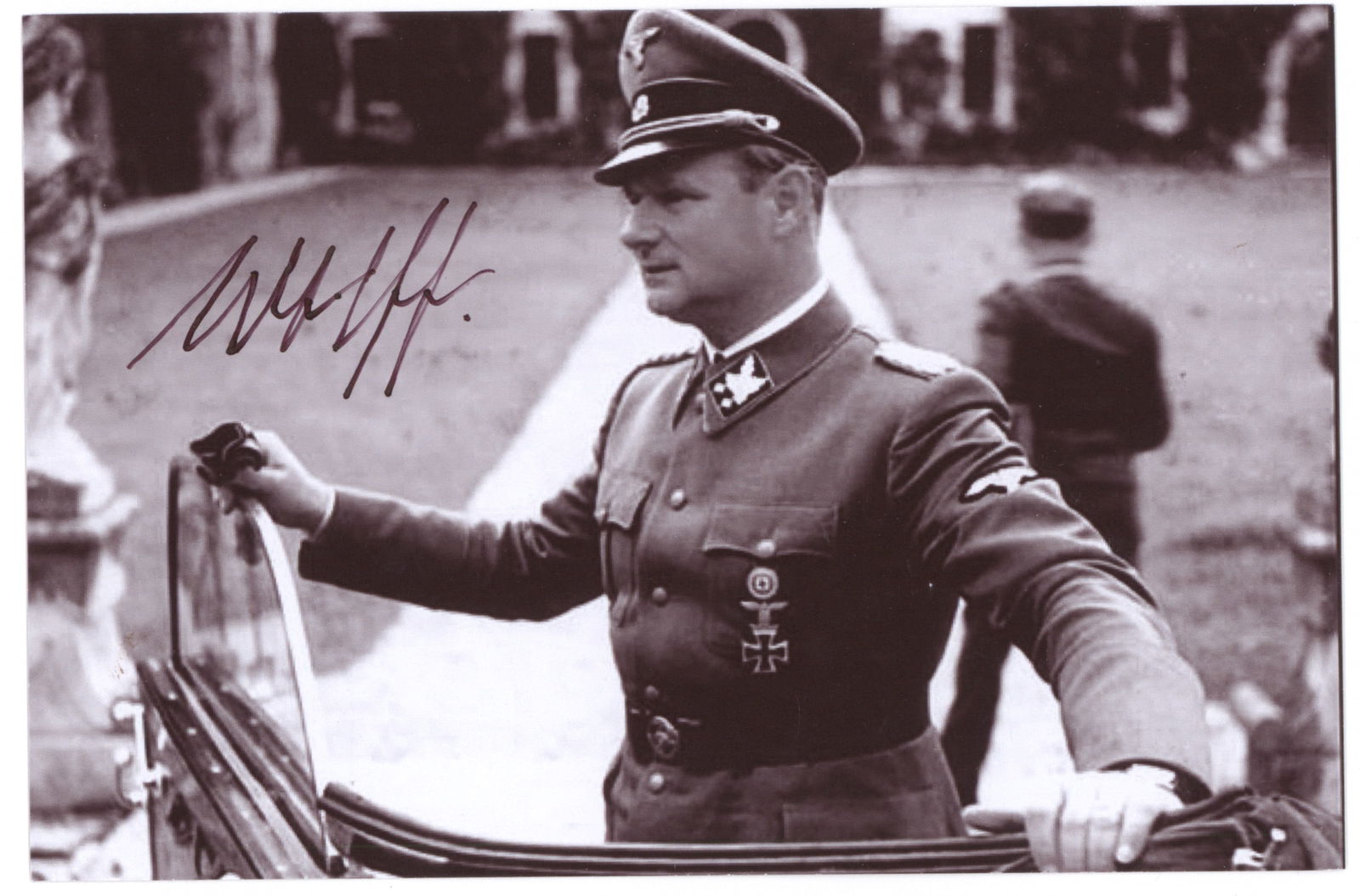 KARL WOLFF: (1906-1975) Colonel-general in the Waffen-SS, liaison officer for Himmler with Hitler, German military governor of Northern Italy. S.P. 6 x 4 in. b/w, a reprint of a war-date photo showing Wolff in