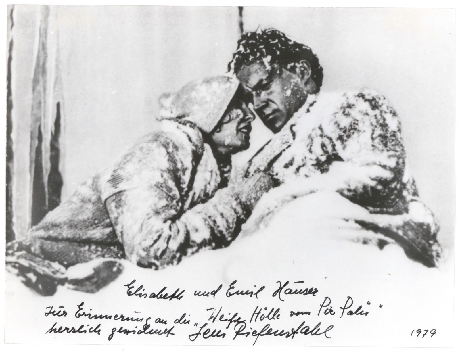 LENI RIEFENSTAHL: (1902 - 2003) German film director, an intimate friend of Hitler who filmed the propaganda classic, 'Triumph of the Will.' S.P. 8.5 x 6.25 in. b/w, a press photo of a dramatic scene from her 1929