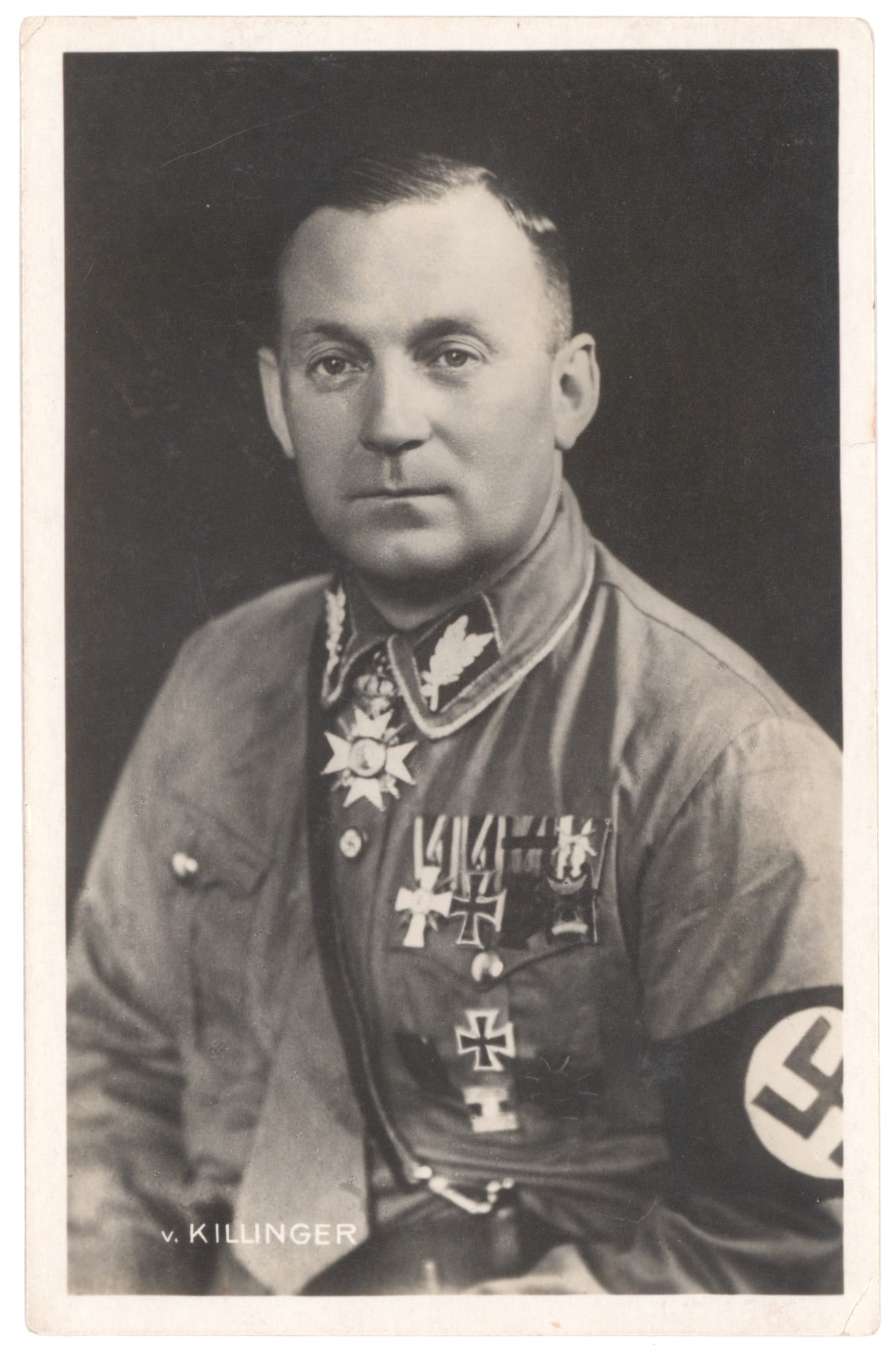 MANFRED FREIHERR VON KILLINGER: (1886 - 1944) Nazi Party deputy in the Reichstag and a leader of the Sturmabteilung, before serving as Saxony's Minister-President. Purged during the Night of the Long Knives, he was able to recover h