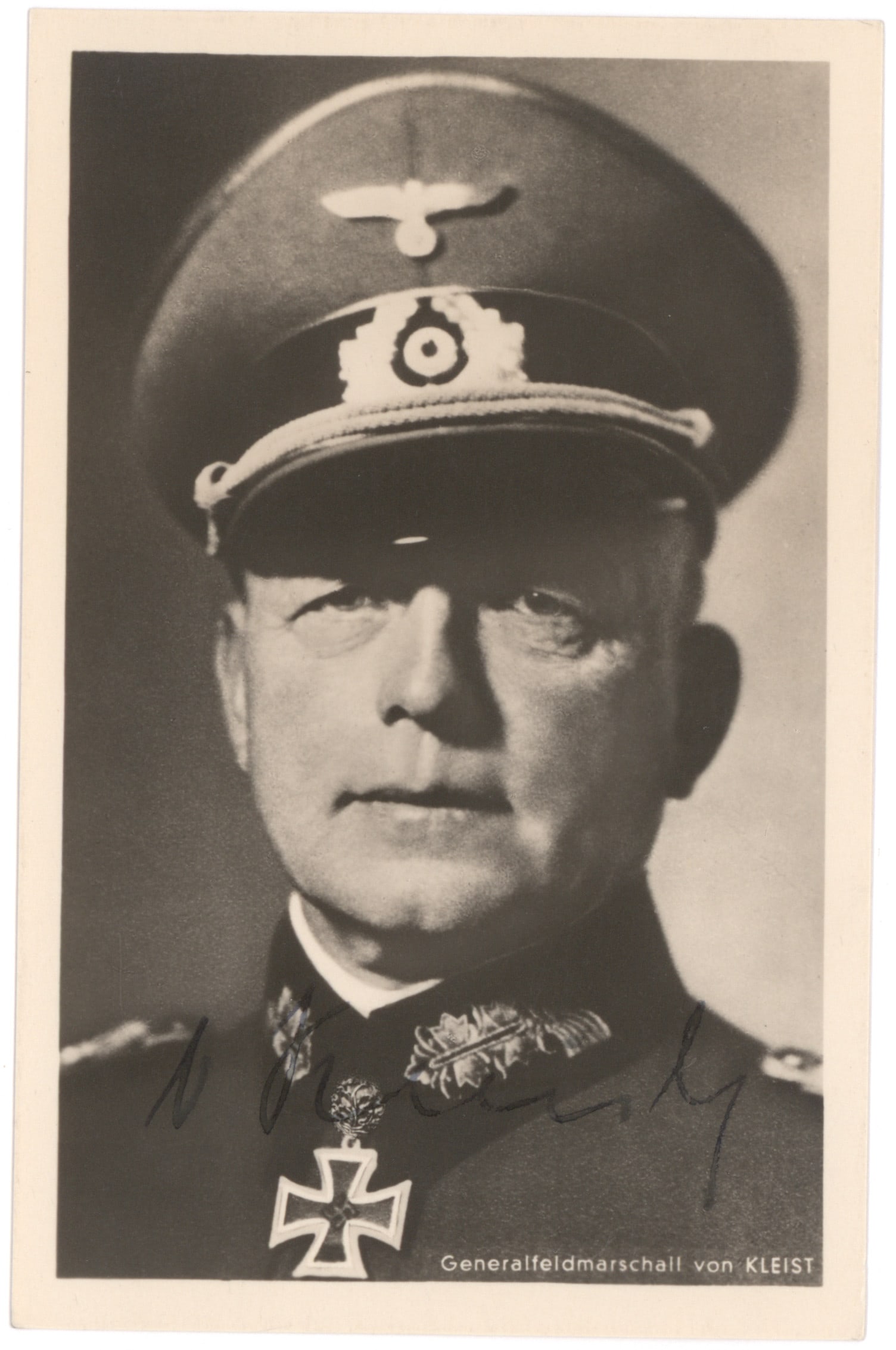 PAUL EWALD VON KLEIST: (1881 - 1954) German military officer, the top Panzer commander in the German Army and superior to Guderian and Hoth, invaded France and later the Ukraine where he was captured by the Russians. Rare S