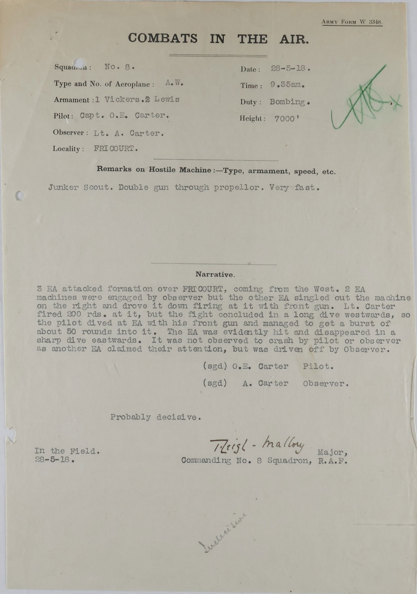 TRAFFORD LEIGH-MALLORY: (1892 - 1944) RAF Air Chief Marshal, served as a Royal Flying Corps pilot and squadron commander during the First World War. An aggressive combatant during the Battle of Britain, he carried these