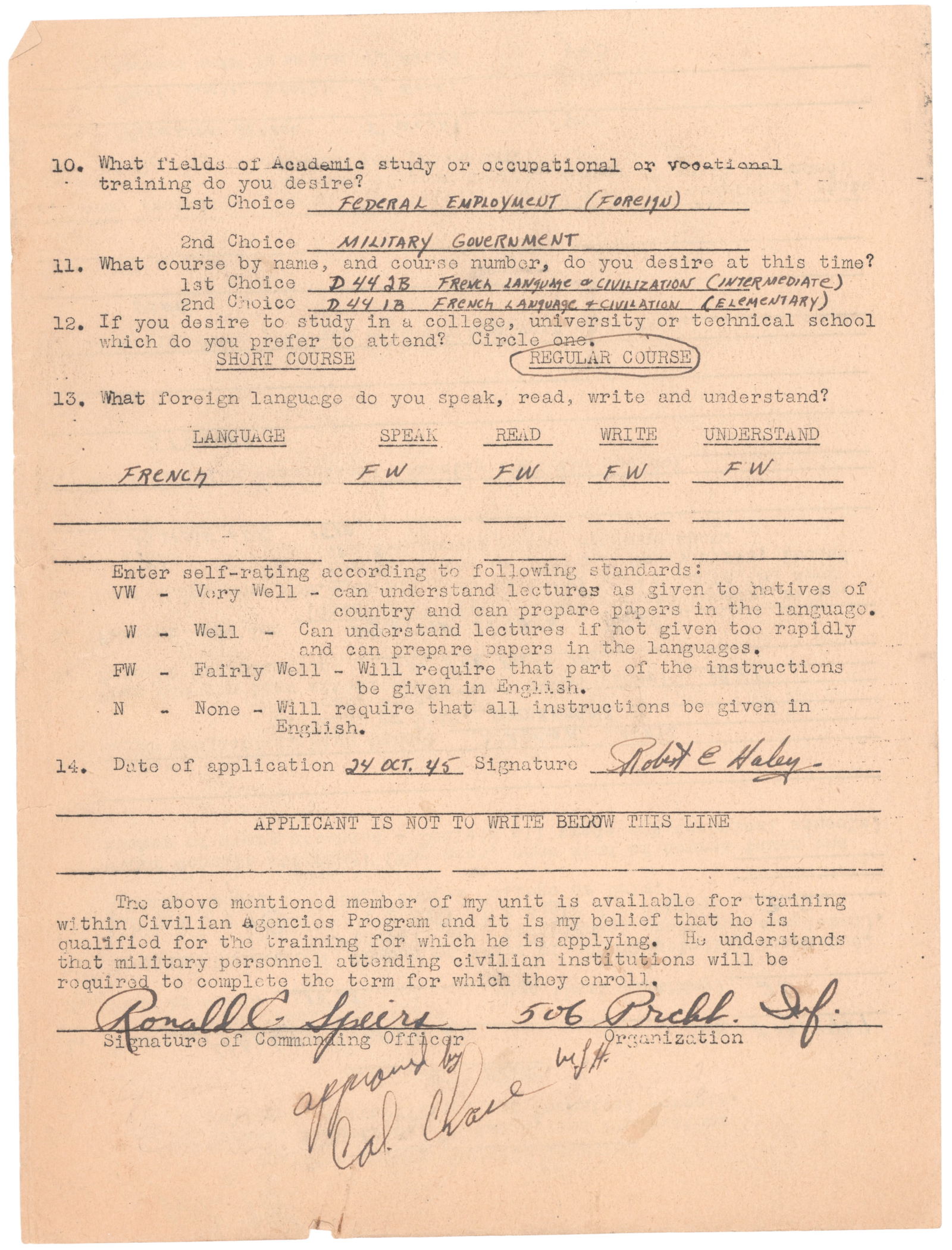 ('BAND OF BROTHERS' 506TH P.I.R.) RONALD C.SPEIRS AND ROBERT E. HALEY: RONALD C. SPEIRS (1920-2007) American military officer, initially assigned as a platoon leader in B Company of the 1st Battalion of the 506th Parachute Infantry Regiment. Speirs was reassigned to D