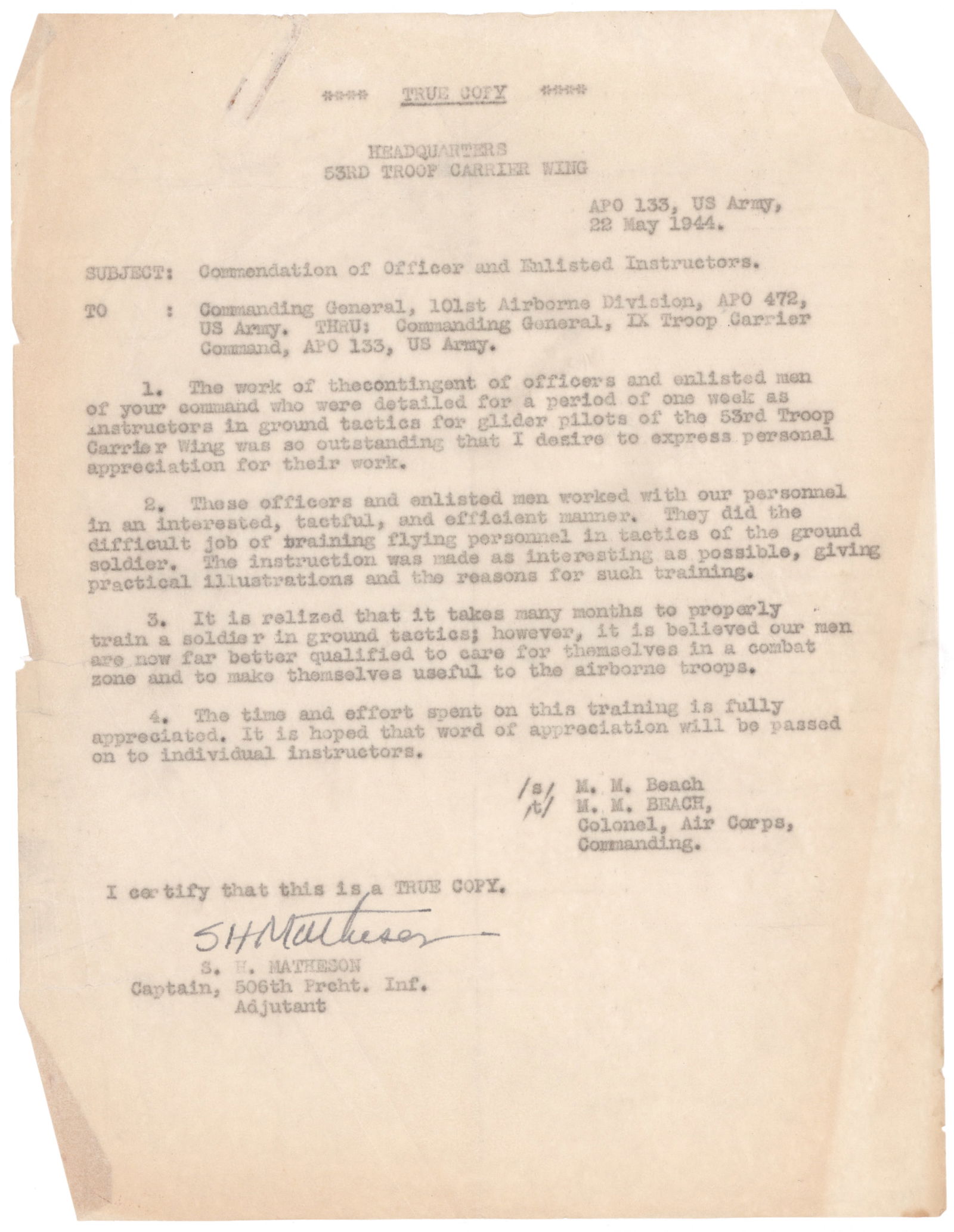 ('BAND OF BROTHERS' 506TH P.I.R.) SALVE H. MATHESON: (1920 - 2005) American military officer and veteran of three wars, served as platoon leader of Company E, 506th Parachute Infantry Regiment. Matheson, one of the first to jump on D-day, was wounded by