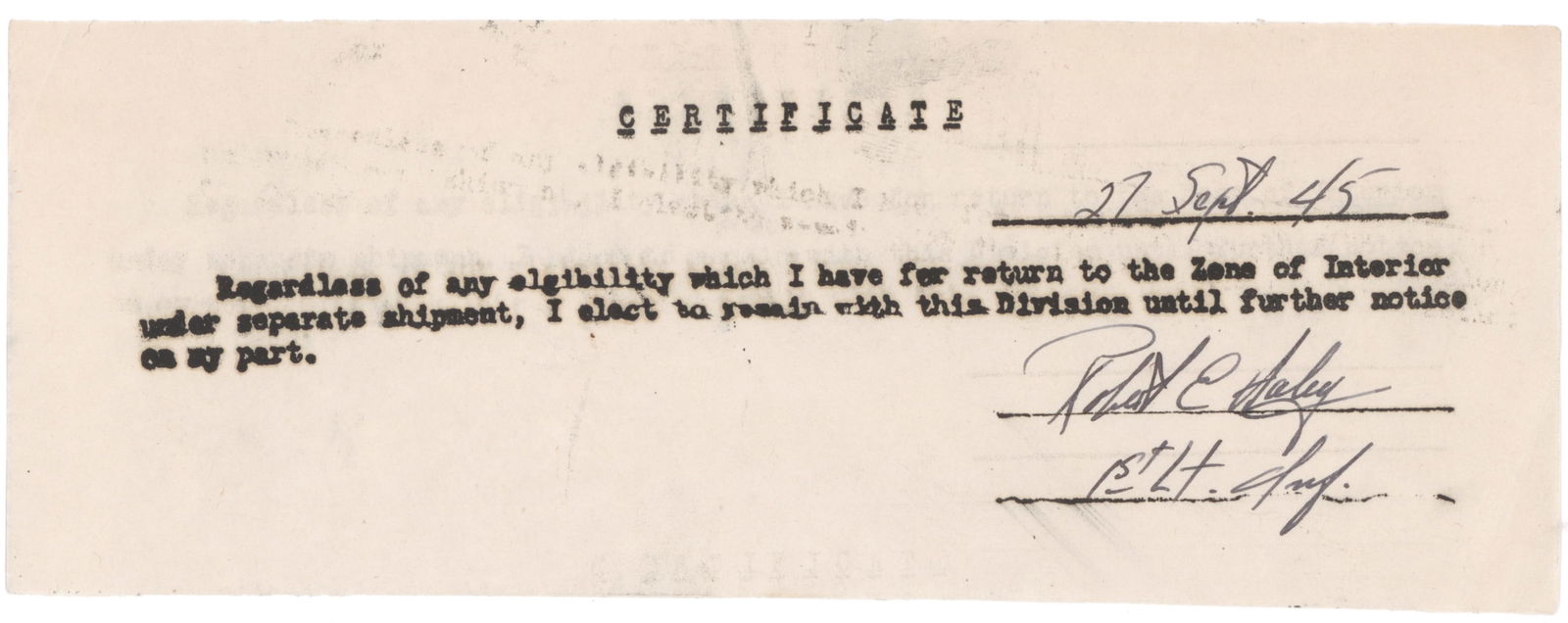 ('BAND OF BROTHERS' 506TH P.I.R.) LT. ROBERT E. HALEY: ROBERT E. HALEY (1919-2004) American military officer in the 101st Airborne Division, a well-rounded student and athlete from Connecticut who served first with the 541st P.I.R., then more famously as