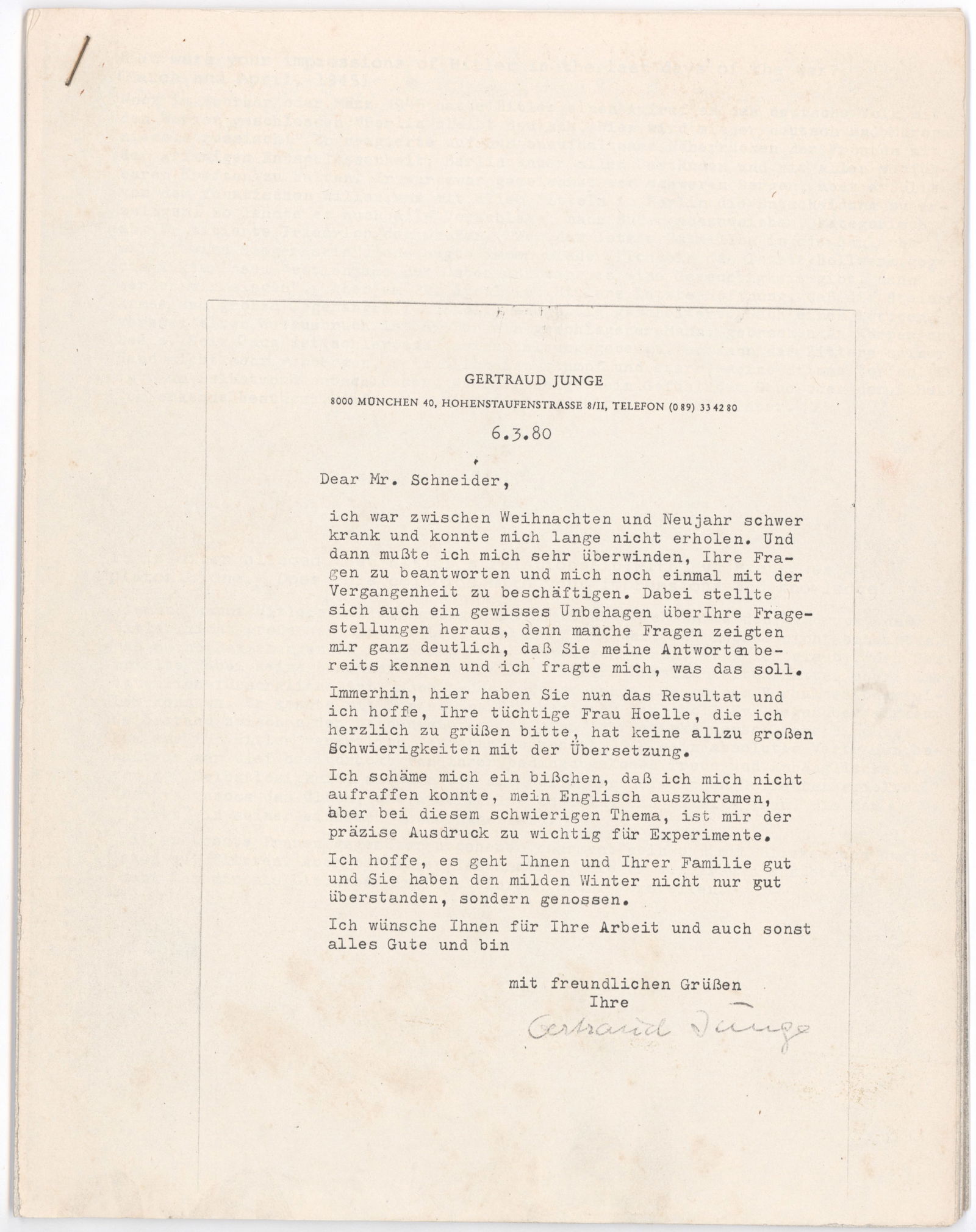 TRAUDL JUNGE EYEWITNESS ACCOUNT OF HITLER, HIS INNER CIRCLE, AND LAST DAYS (1 of 13)