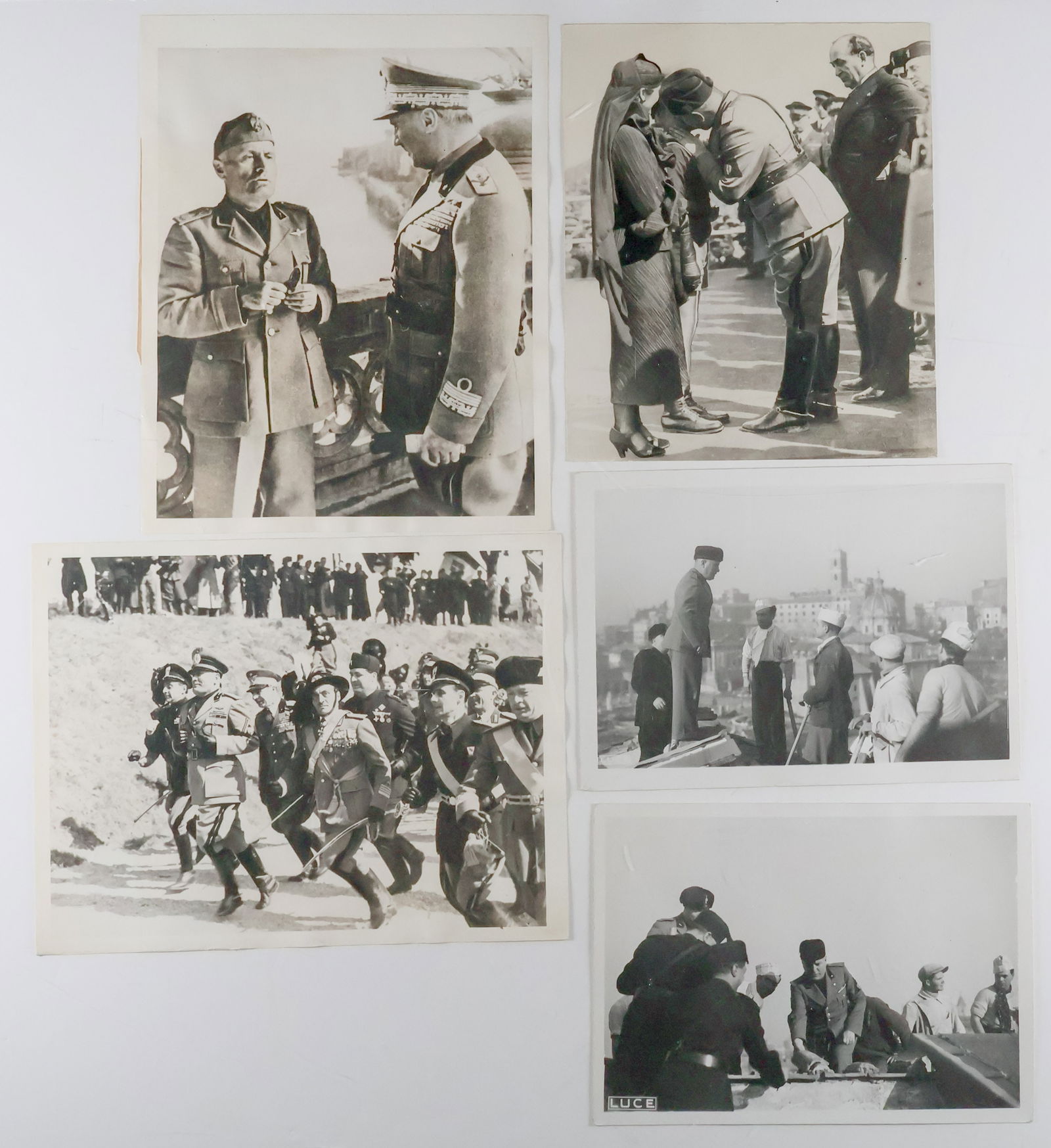 BENITO MUSSOLINI PRESS PHOTOGRAPHS (5) (1 of 2)