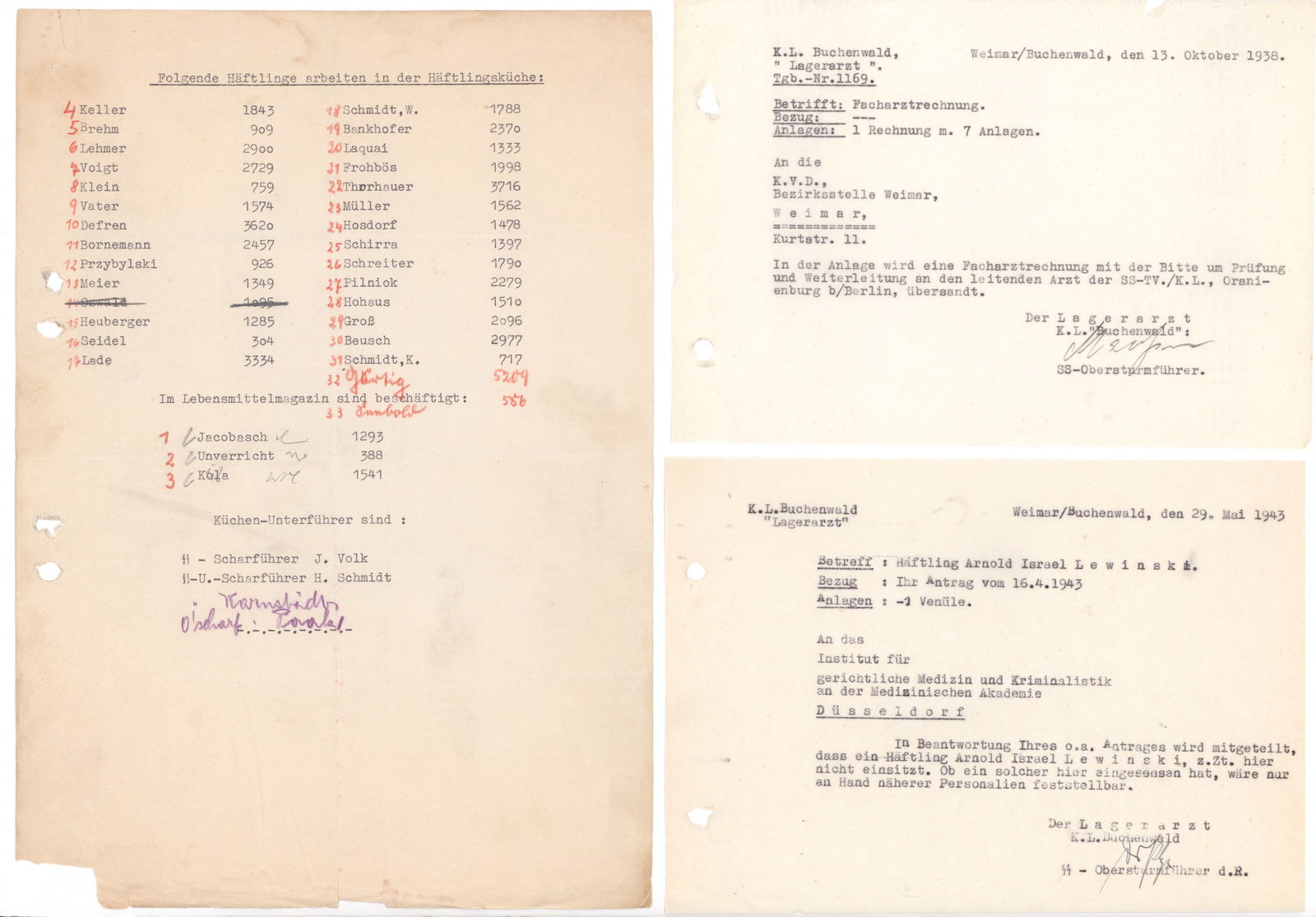 BUCHENWALD MEDICAL-RELATED DOCUMENTS (6) (1 of 4)