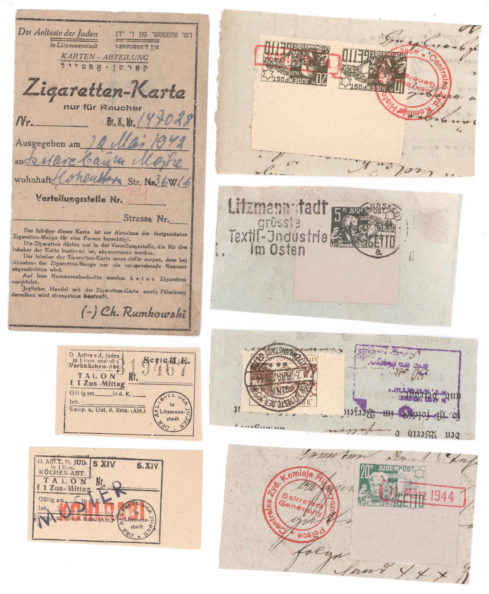 'JUDENPOST' STAMPS WITH CANCELS AND REICHSPOST MAP (1 of 8)