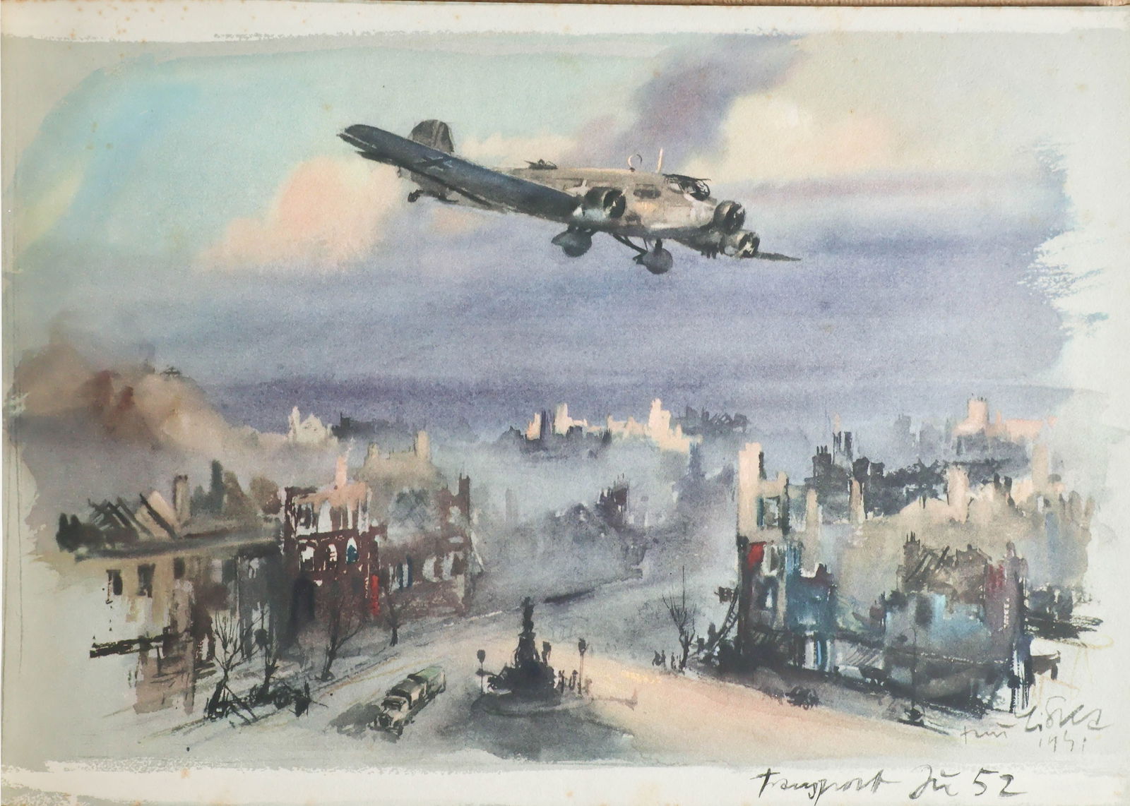 HANS LISKA SKETCHBOOK: ‘Hans Liska' (Reichenbach: Carl Werner, 1944), 68pp. oblong 4to., brown boards with a printed dedication by German combat HANS LISKA (1907-1983) on the first free endpaper. This volume features