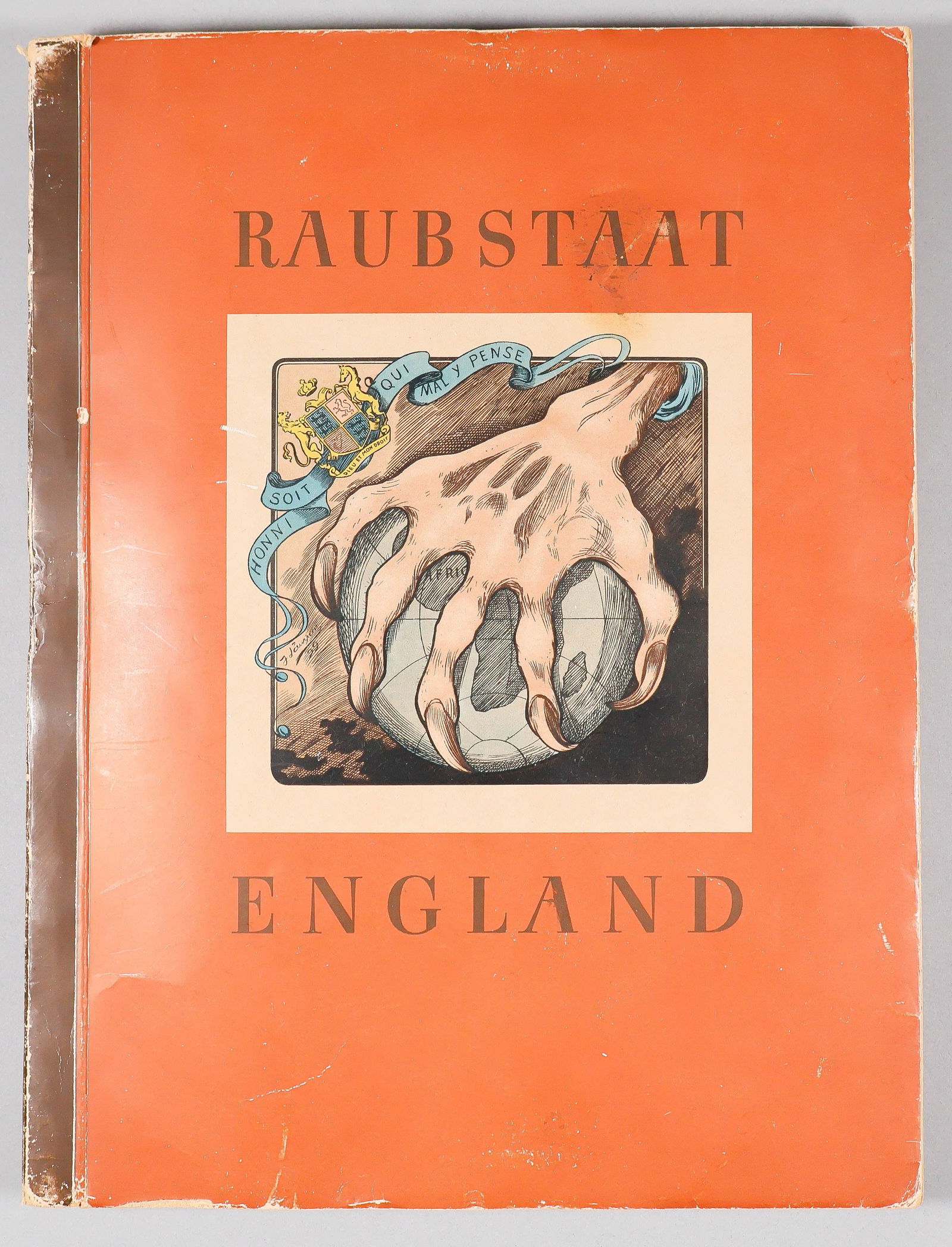 'RAUBSTAAT ENGLAND' CIGARETTE ALBUM: Third Reich-era cigarette album, 'Raubstaat England' ('Robber State England'), (Hamburg-Bahrenfeld: Cigaretten-Bilderdienst Hamburg-Bahrenfeld), 1941, 130pp. folio, a propaganda publication