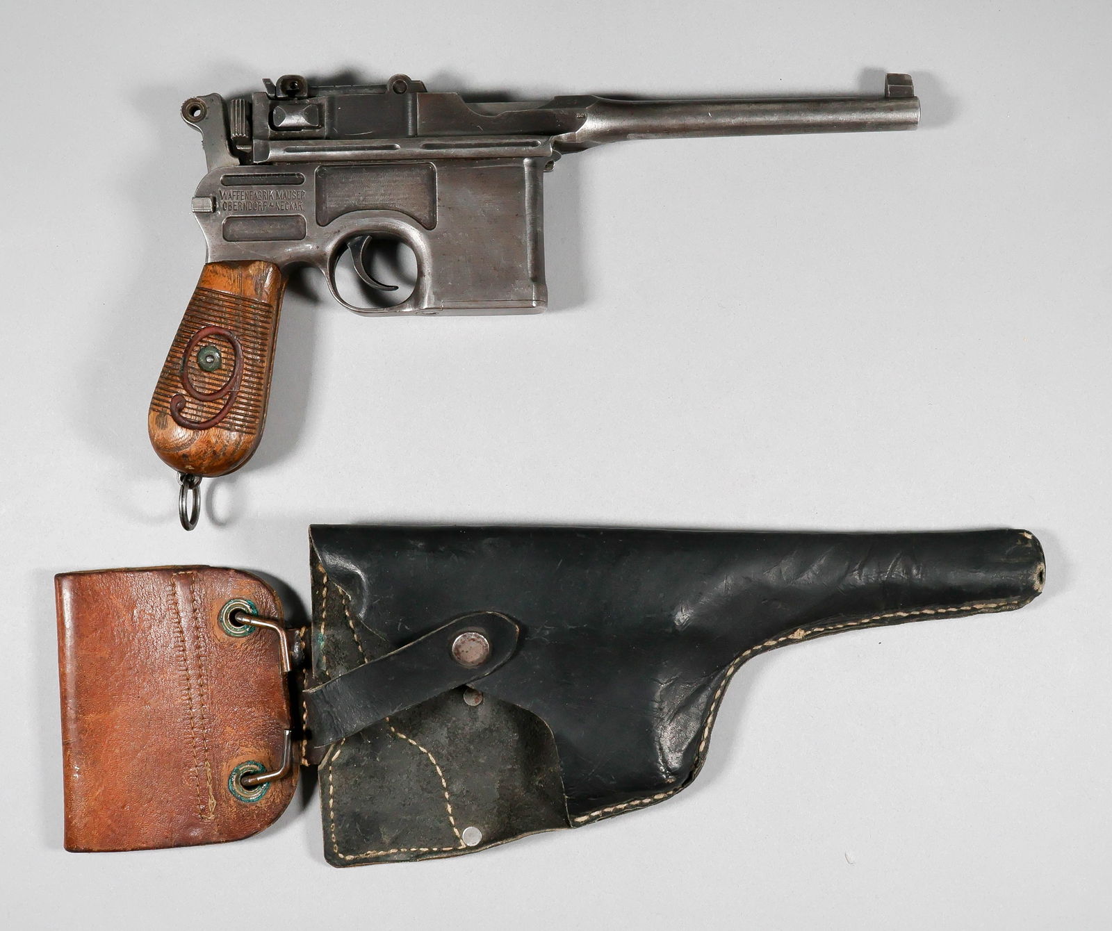 ('BAND OF BROTHERS' 506TH P.I.R.) LT. ROBERT E. HALEY'S CAPTURED MAUSER C96 'RED 9 BROOMHANDLE': ROBERT E. HALEY (1919-2004) American military officer in the 101st Airborne Division, a well-rounded student and athlete from Connecticut who served first with the 541st P.I.R., then more famously as