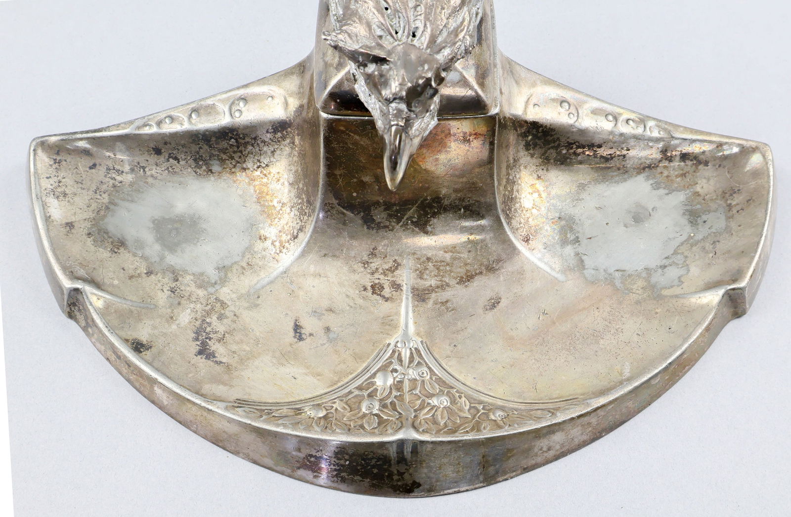 THIRD REICH SILVER EAGLE HEAD DESK SET - 4