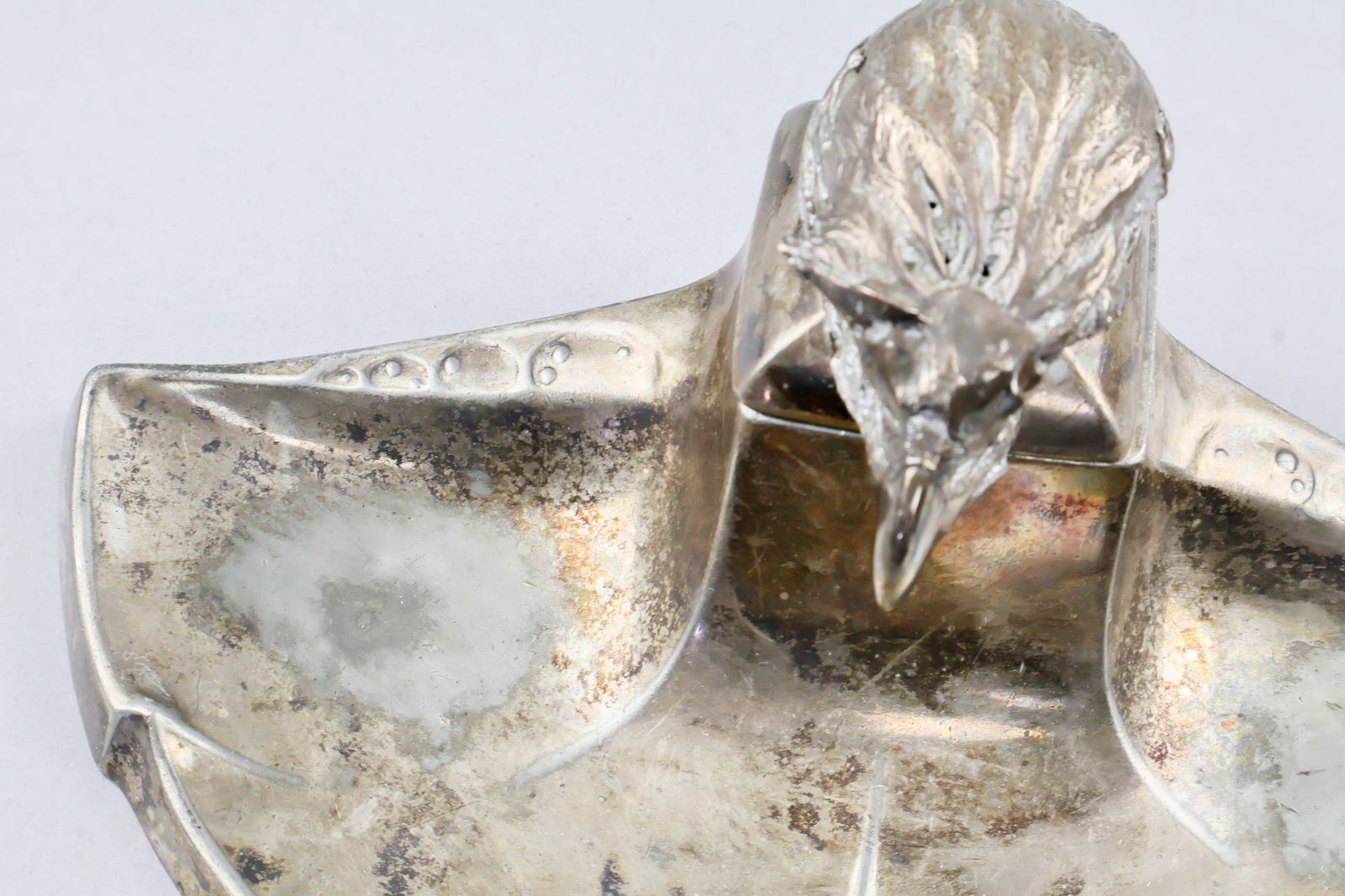 THIRD REICH SILVER EAGLE HEAD DESK SET - 5