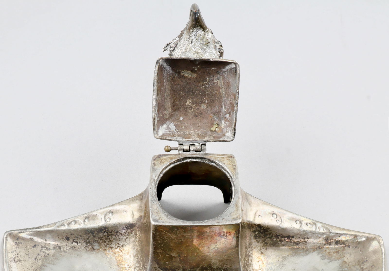 THIRD REICH SILVER EAGLE HEAD DESK SET - 6