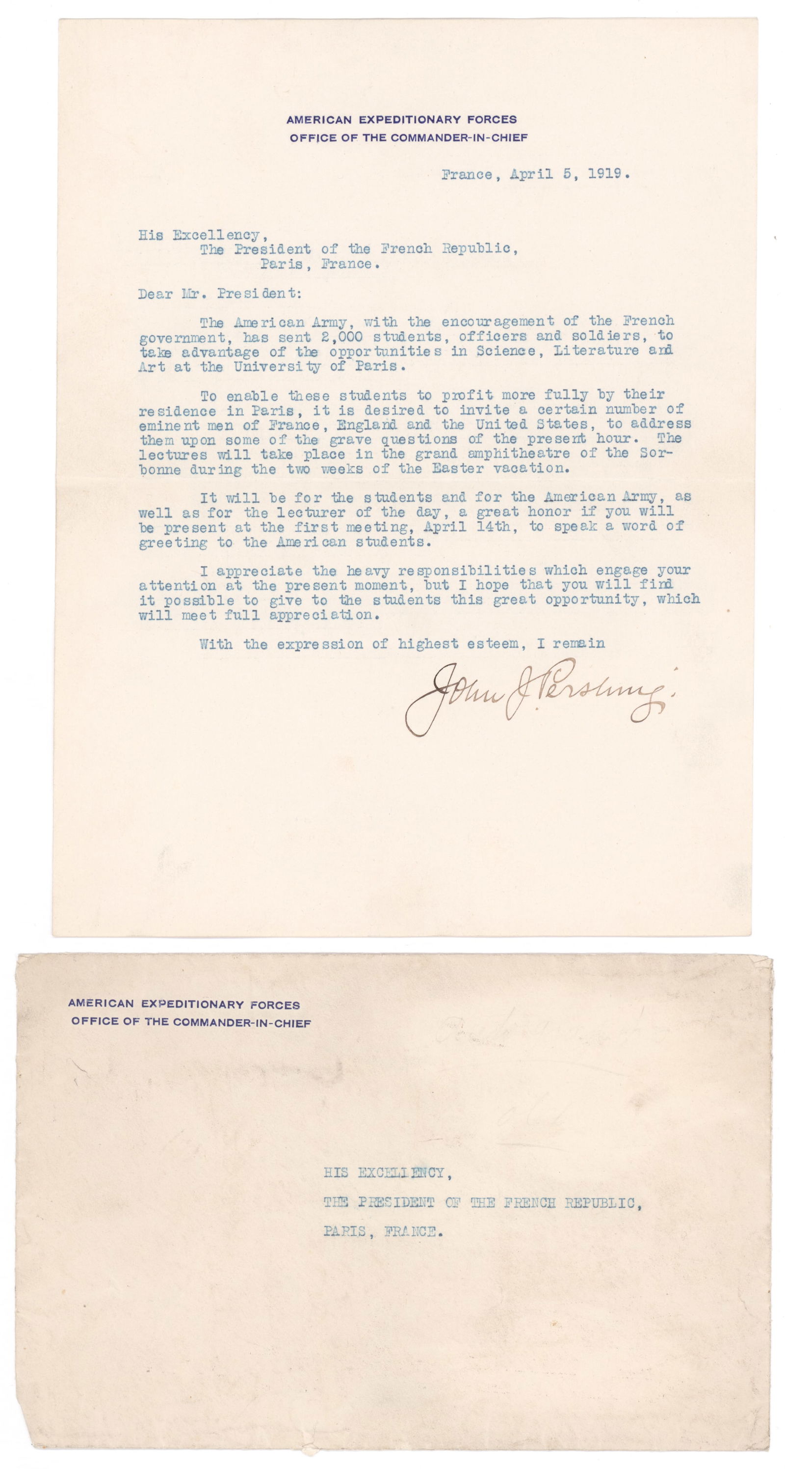 JOHN J. PERSHING: (1860 - 1948) American general 'Black Jack' Pershing commanded troops sent to capture Pancho Villa, and later was Commander in Chief of all American forces in Europe in World War I. Fine content