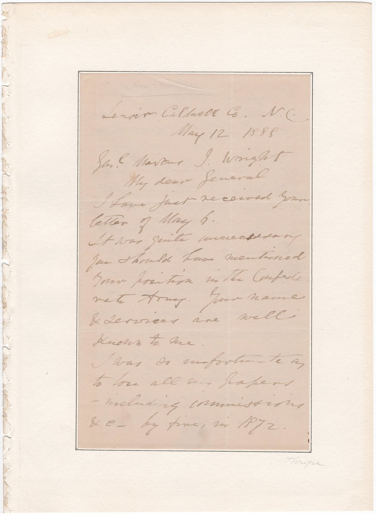 COLLETT LEVENTHORPE: (1815-1889) English-born brigadier general of North Carolina state troops, appointed Confederate States Army brigadier general by Jefferson Davis in February 1865 but declined the promotion. Badly wou
