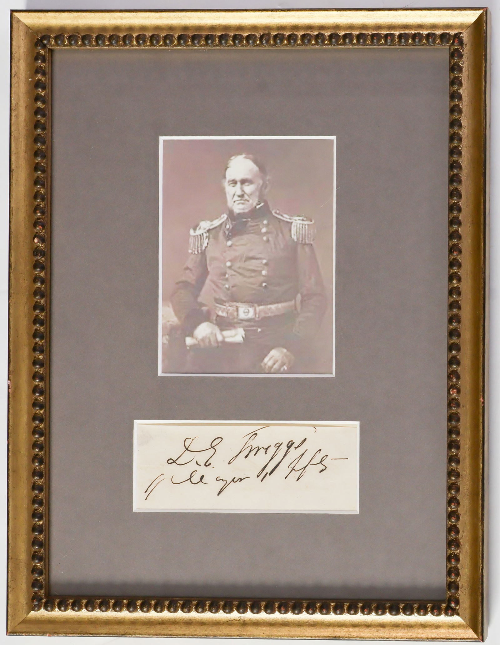 DAVID E. TWIGGS: (1790 - 1862) Confederate major general who turned over his Federal forces to Ben McCulloch at the start of the war, and was later given command of the District of Louisiana. Pre-war signature and ran