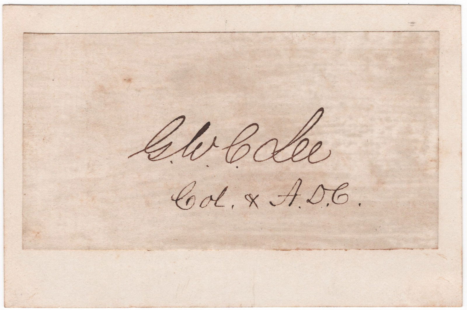GEORGE W. C. LEE: (1832-1913) Confederate major general and Robert E. Lee's son, he defended Richmond and was captured at Sayler's Creek while in retreat toward Appomattox. Bold signature ‘G. W. C. Lee’ in