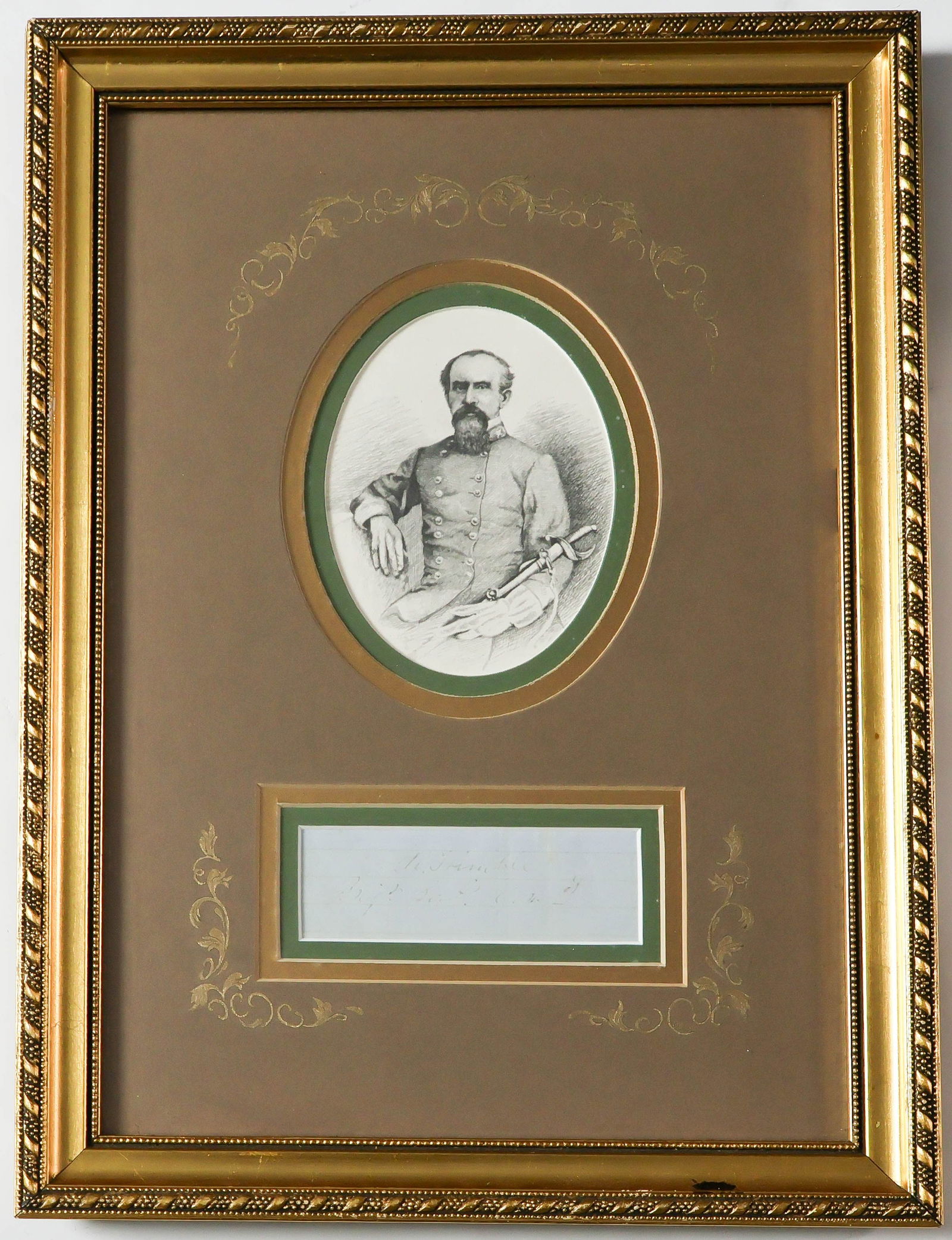 ISAAC R. TRIMBLE: (1802 - 1888) Confederate major general who led Pender's forces during Picket's charge at Gettysburg after the former was wounded. He was severely wounded, losing a leg after his capture. War-date sig
