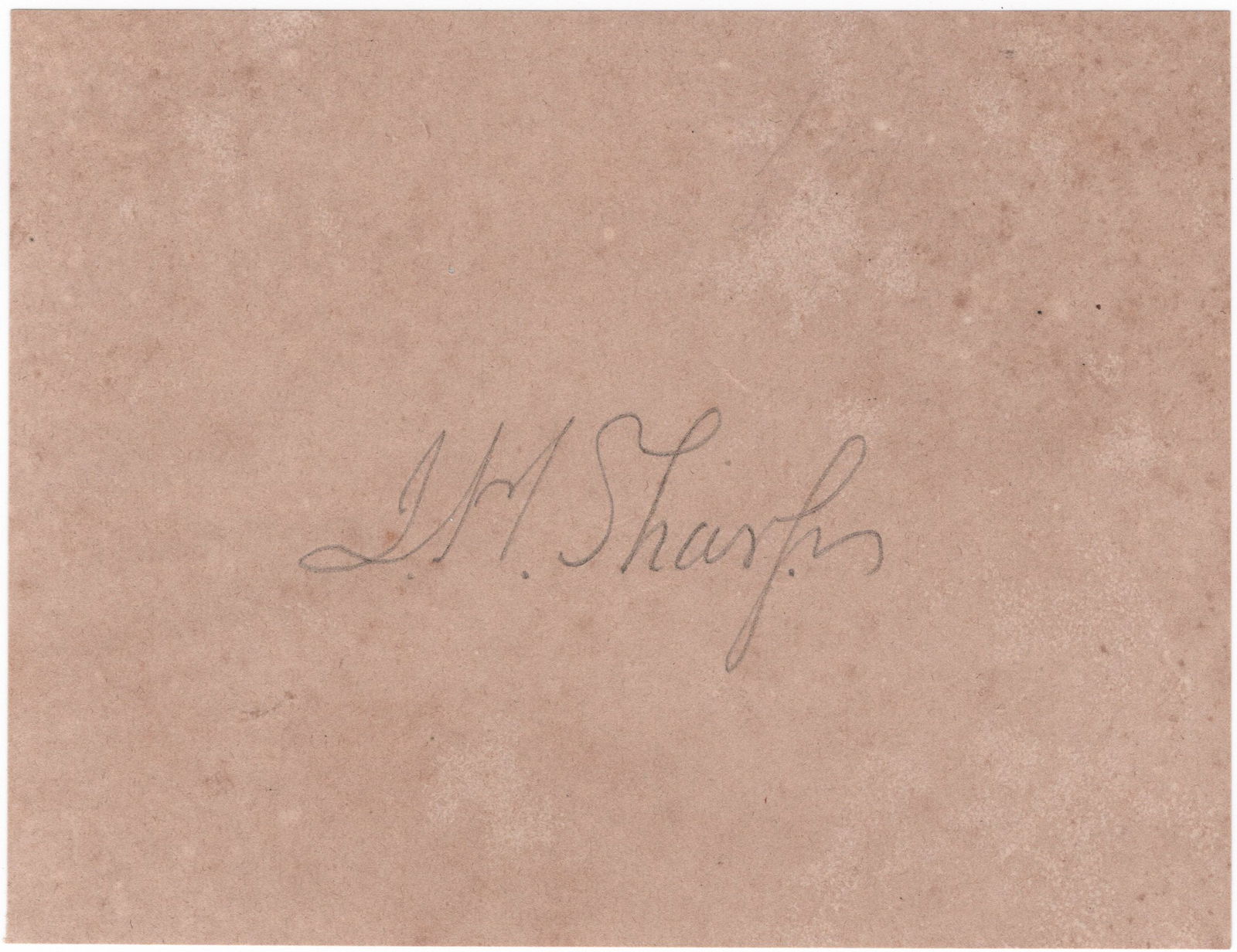 JACOB H. SHARP: (1833-1907) Confederate brigadier general commander of Sharp's Brigade which played a prominent role in many engagements of the Army of Tennessee in the Western Theater. Bold signature ‘J. H.