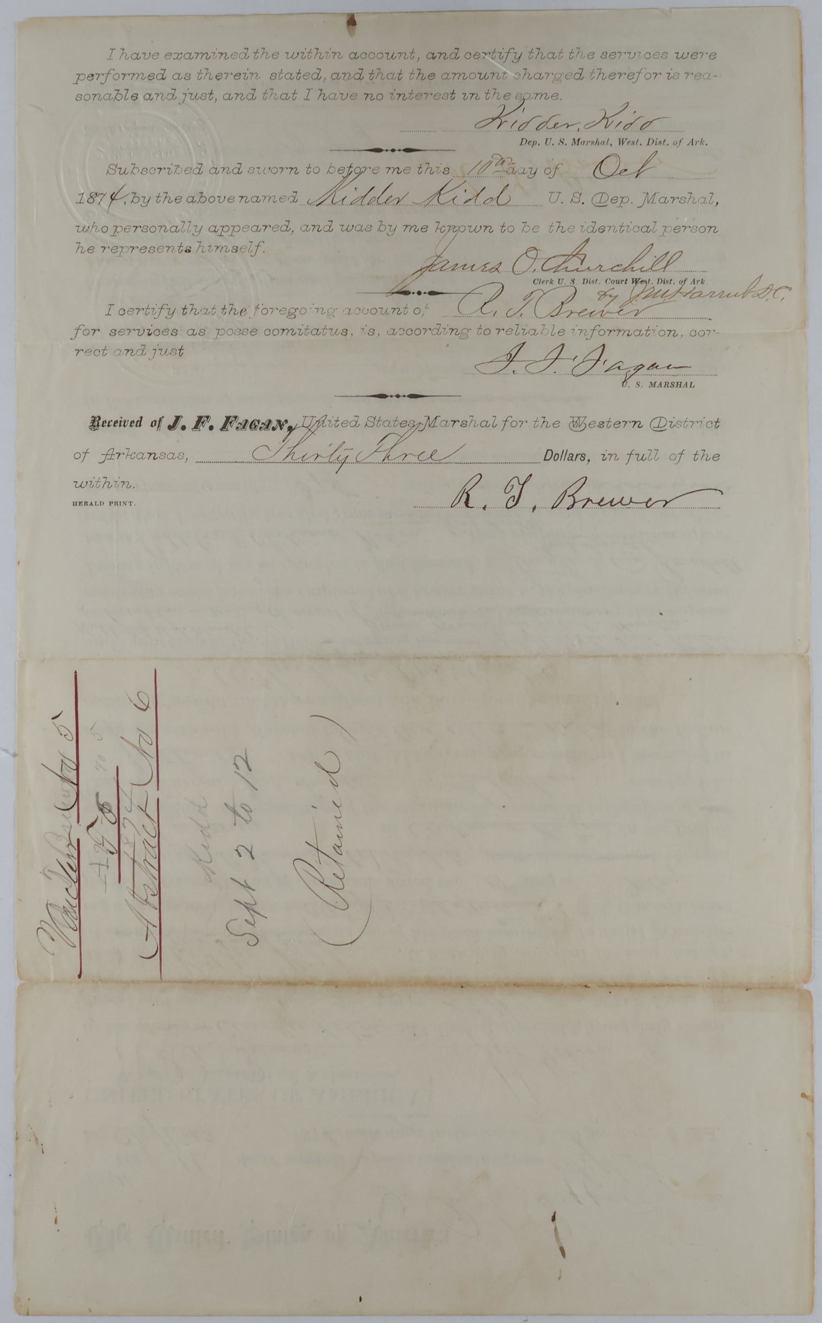 JAMES F. FAGAN: (1828-1893) Confederate major general at Shiloh and Prairie Grove, later was with Sterling Price in his last Missouri raid. In 1875, Fagan was appointed U.S. Marshal by President Ulysses S. Grant.