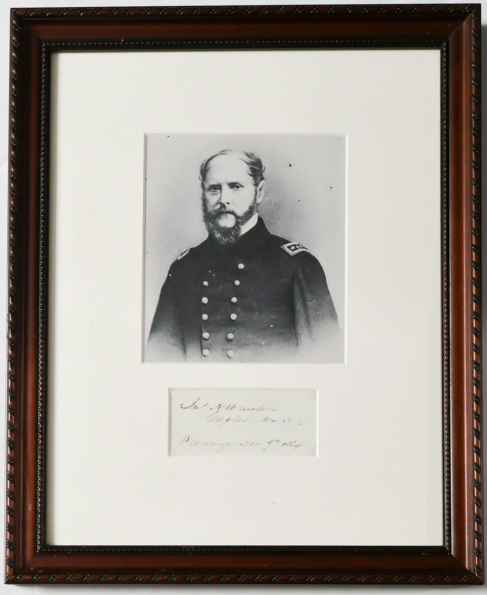JOHN A. WINSLOW: (1811 - 1873) U. S. Navy officer, captain of the steam sloop USS KEARSARGE, engaged and sank the Confederate commerce raider CSS ALABAMA under Raphael Semmes off Cherbourg. Terrific war-date