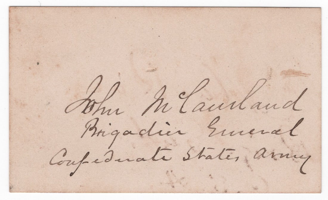 JOHN MCCAUSLAND: (1836-1927) Confederate brigadier general made famous for his enforcement of Lt. Gen. Jubal Early's command to extort towns in Maryland and Pennsylvania which led him to burn Chambersburg,