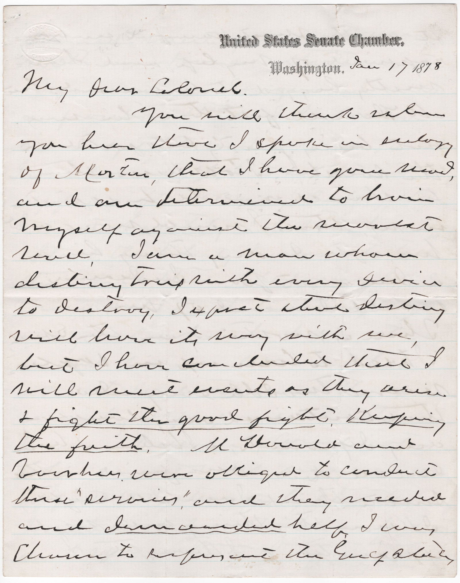 JOHN T. MORGAN: (1824 - 1907) Confederate brigadier general of the 51st Alabama, he fought at Bull Run and Chickamauga, and harassed Sherman from Atlanta to Savannah. A virulent racist, he later served as Grand