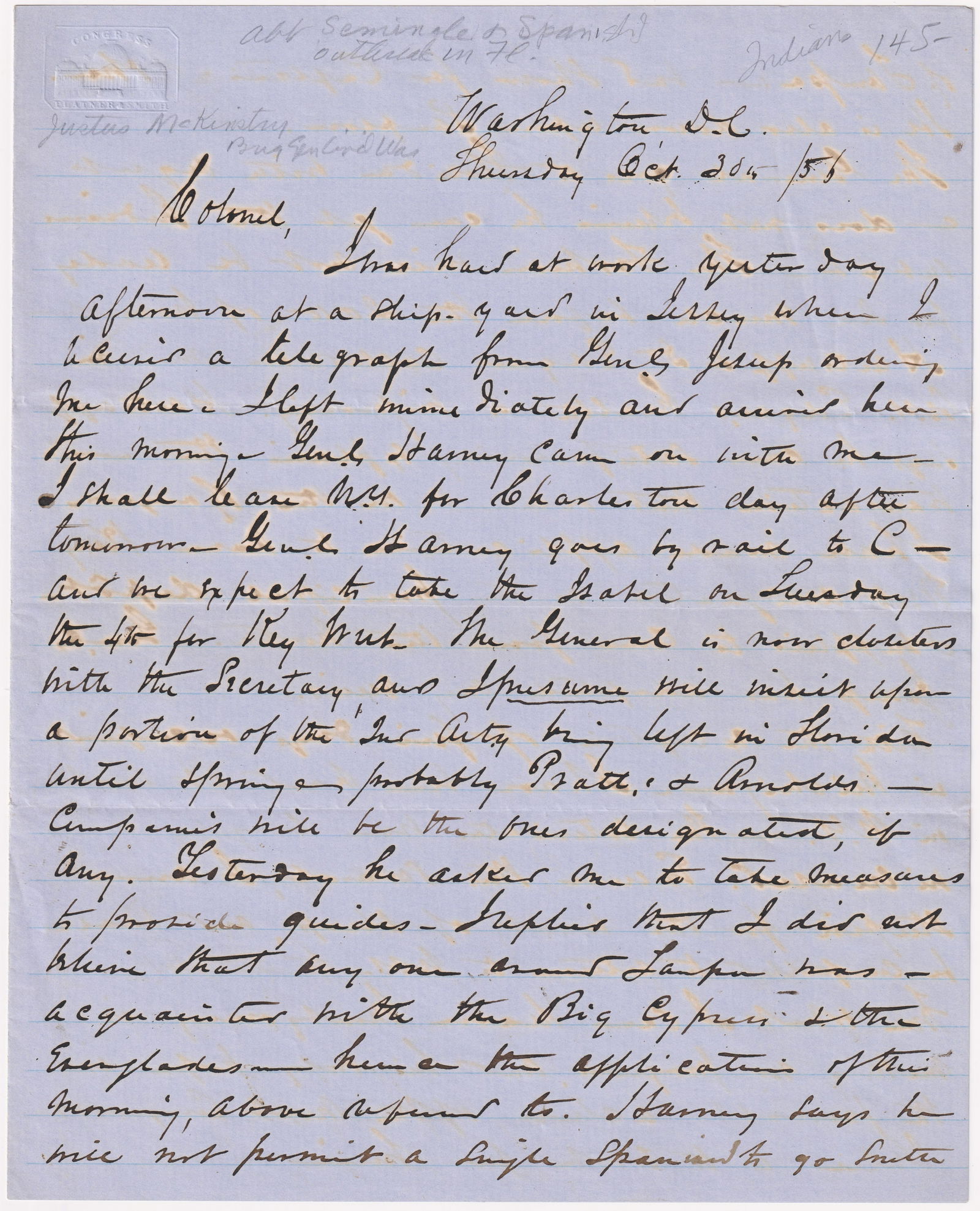 JUSTUS MCKINSTRY: (1814 – 1897) Union brigadier general of volunteers, court-martialed in 1862 and dismissed from the military for corruption in the quartermaster's office, the only general officer to be so