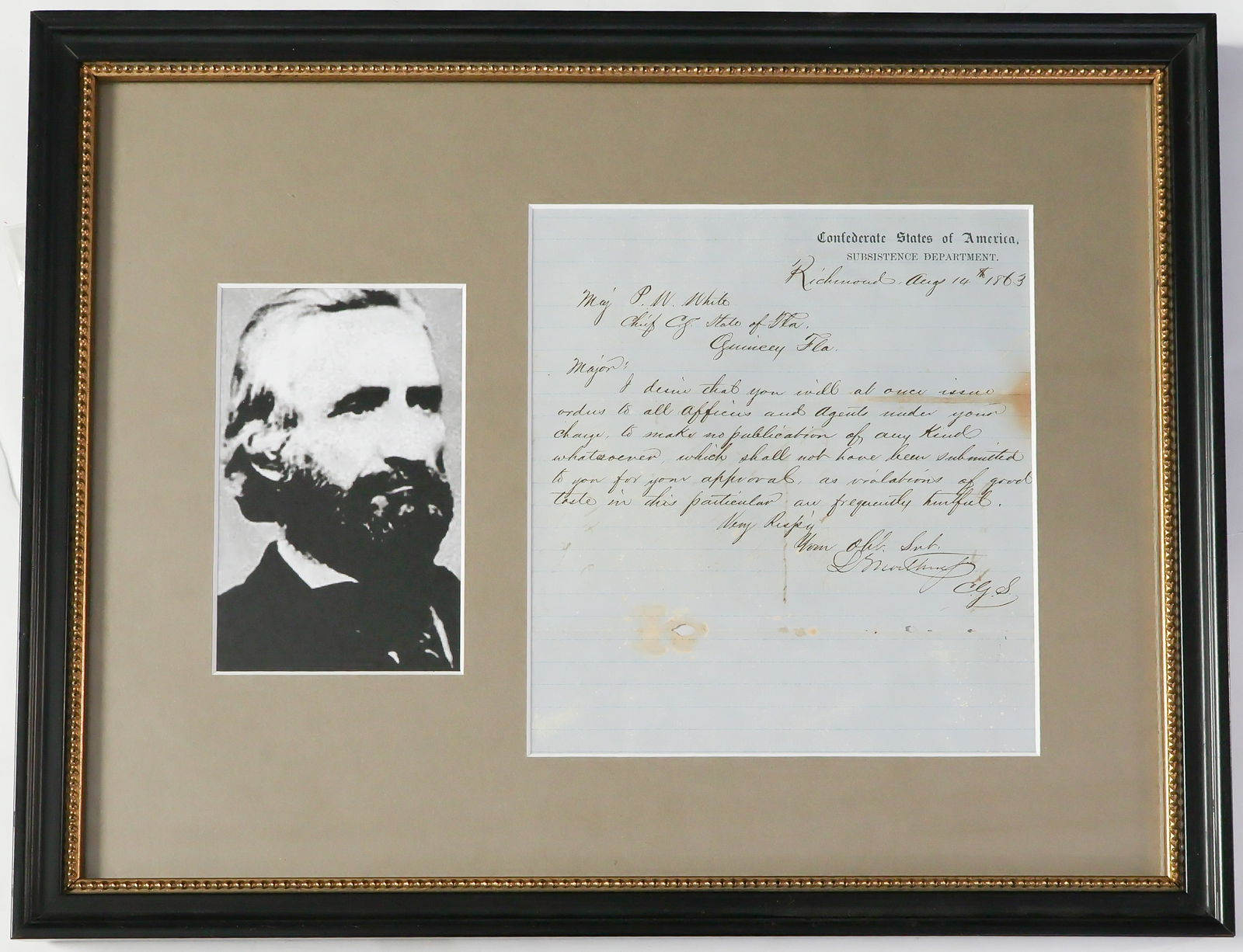 LUCIUS B. NORTHRUP: (1811- 1894) Confederate Commissary-General of the Appointed by Confederate president Jefferson Davis, a personal friend, Northrop was responsible for the logistics and supply chain that transported