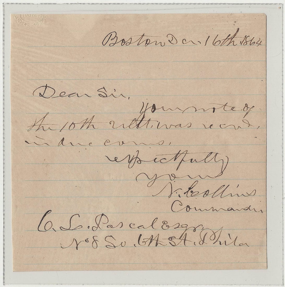 NAPOLEON COLLINS: (1814-1875) Union rear admiral, captured the CSS FLORIDA in neutral harbor and was court-martialed for ‘The Bahia Incident’, but sentence dismissed due to the military effectivity (and pop