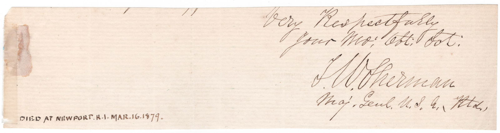 THOMAS W. SHERMAN: (1813-1879) 'The other General Sherman', Union brigadier general, appointed to brevet major general in the last year of the war for his distinguished service while fighting in Port Royal, Corinth,