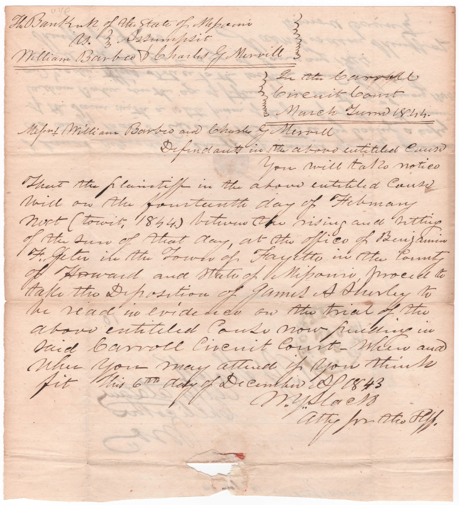 WILLIAM Y. SLACK: (1816-1862) Confederate brigadier general who was severely wounded at the Battle of Wilson's Creek. He died two weeks after again being wounded at the Battle of Pea Ridge. Rare A.L.S., 1p. 4to.,
