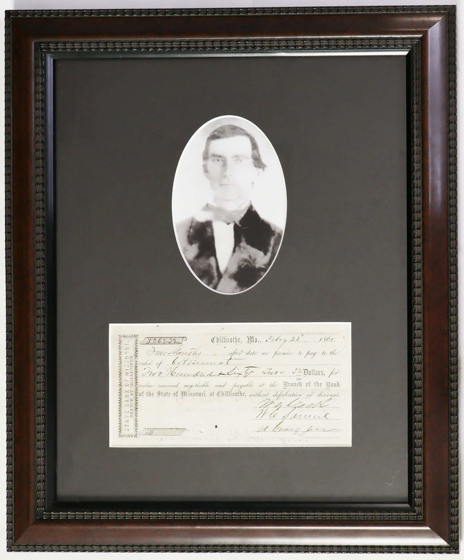 WILLIAM YARNELL SLACK: (1816 - 1862) Confederate brigadier general who was severely wounded at the battle of Wilson's Creek. He died two weeks after again being wounded at the battle of Pea Ridge. Rare Partly-printed D.S.,