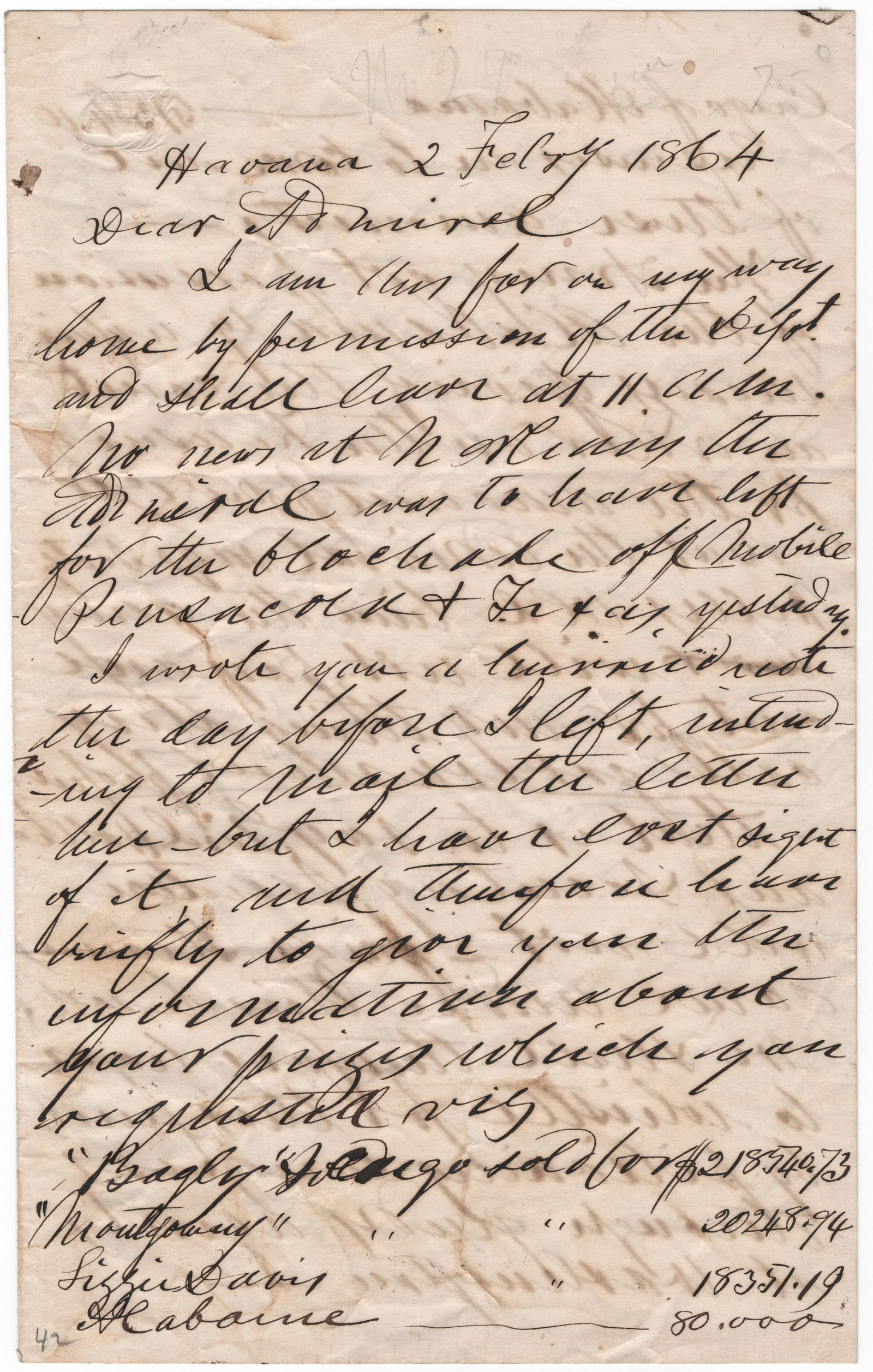 (UNION NAVY) HENRY H. BELL DISCUSSES CAPTURED BLOCKADE RUNNERS (1 of 3)