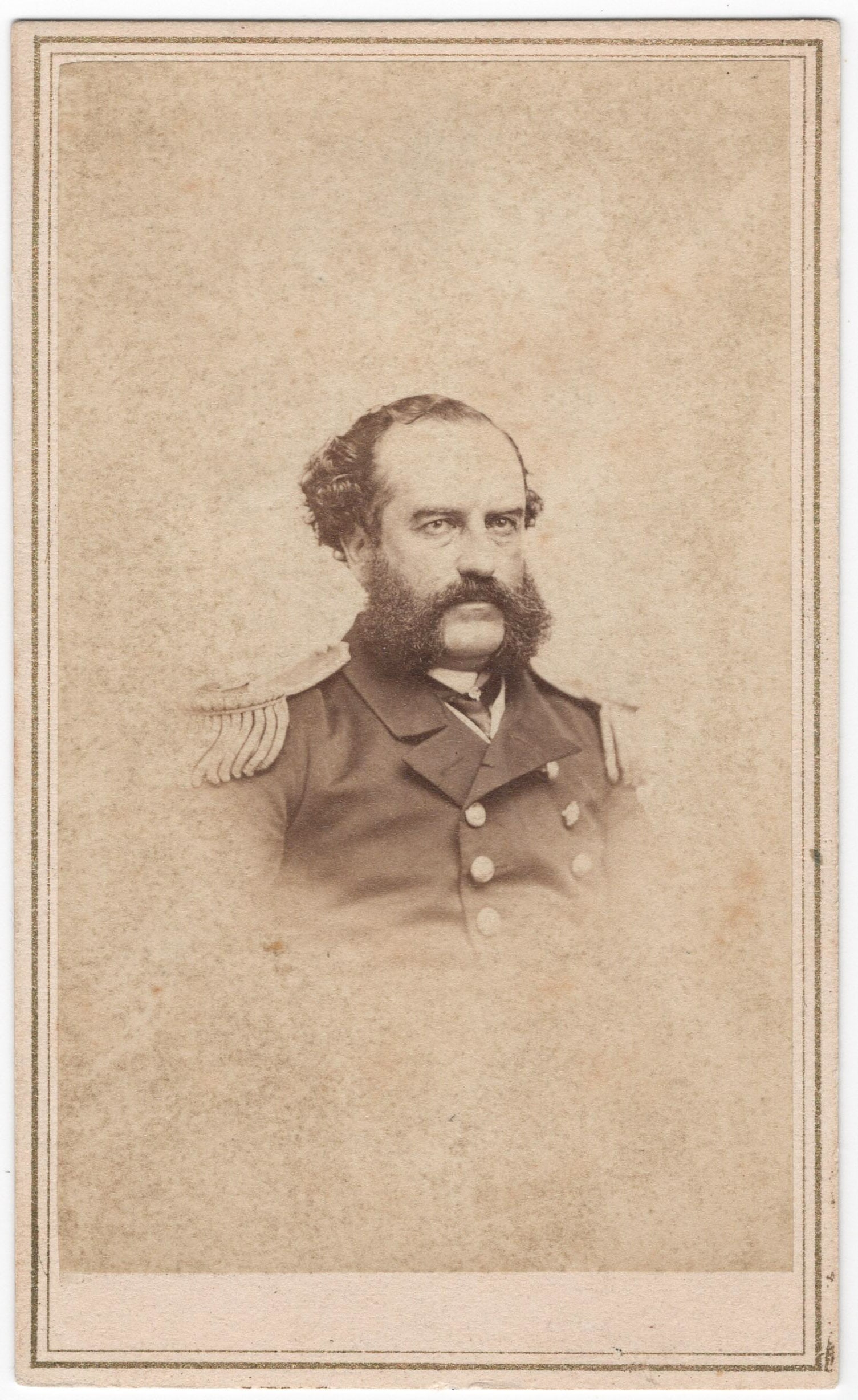 (UNION NAVY) USS CATSKILL COMMANDER EDWARD G. A. BARRETT SIGNED CARTE DE VISITE (1 of 2)