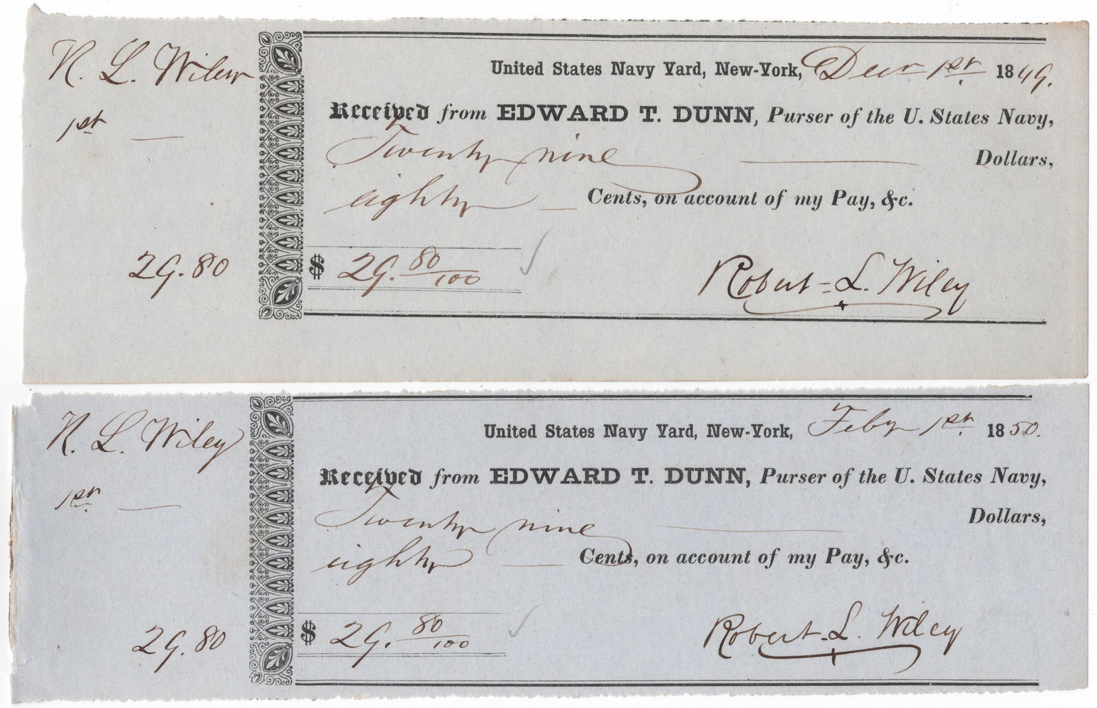 (UNION NAVY) USS MONTGOMERY ENSIGN ROBERT M. WILEY, K.I.A. AT FORT FISHER (1 of 1)