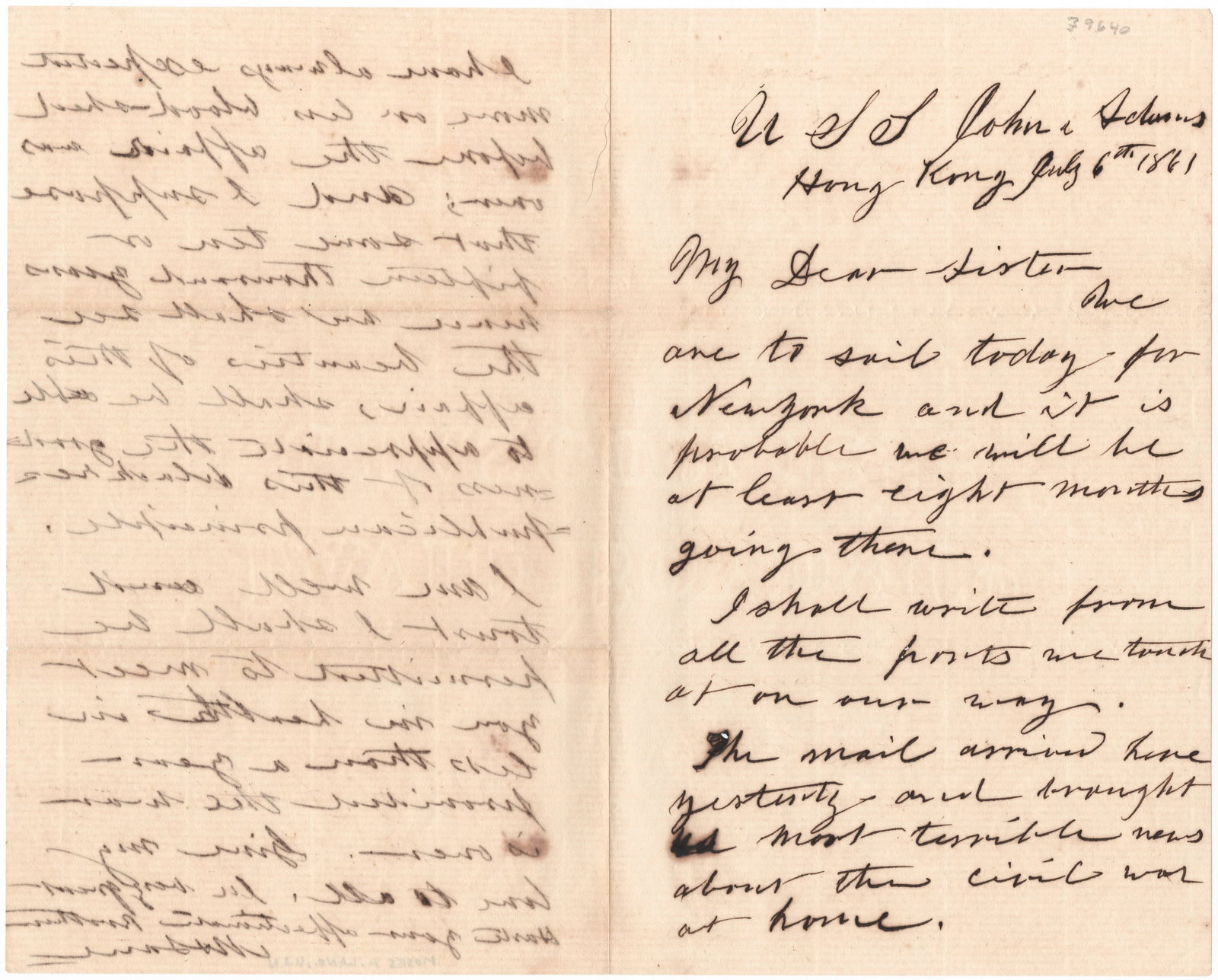 (UNION NAVY) USS JOHN ADAMS GUNNER LEARNS OF THE OUTBREAK OF WAR (1 of 2)