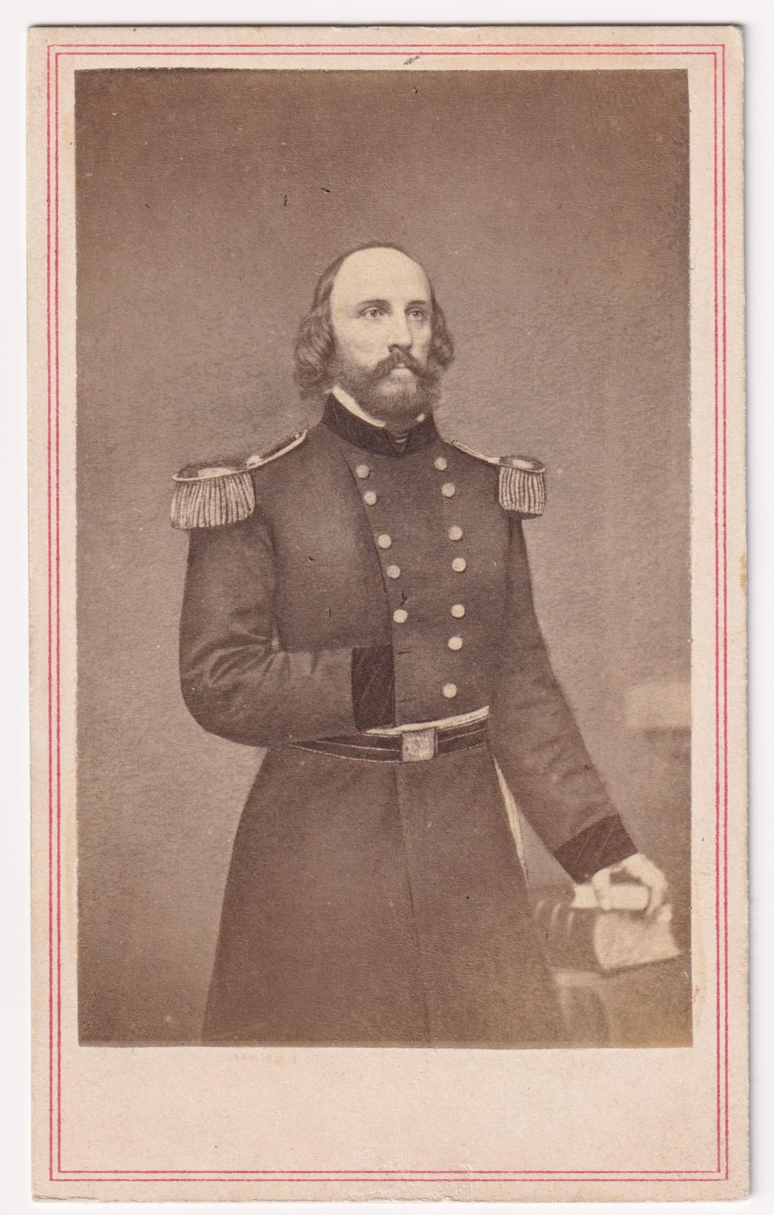 (FREDERICK W. LANDER): (1821 - 1862) American explorer and Union brigadier general, wounded a day after Ball's Bluff who died as a result of complications from those wounds. A carte de visite photographs, 2.25 x 4 in.