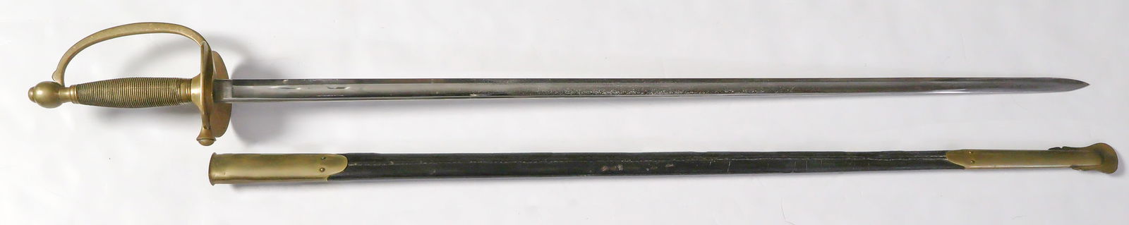U.S. MODEL 1840 NON-COMMISSIONED OFFICER’S SWORD BY AMES: A Civil War-date U.S. Model 1840 non-commissioned officer’s sword, 32.25 in. blade, 39 in. overall, marked on the left ricasso with the manufacturer’s banner ‘Ames Mfg. Co. Chicopee