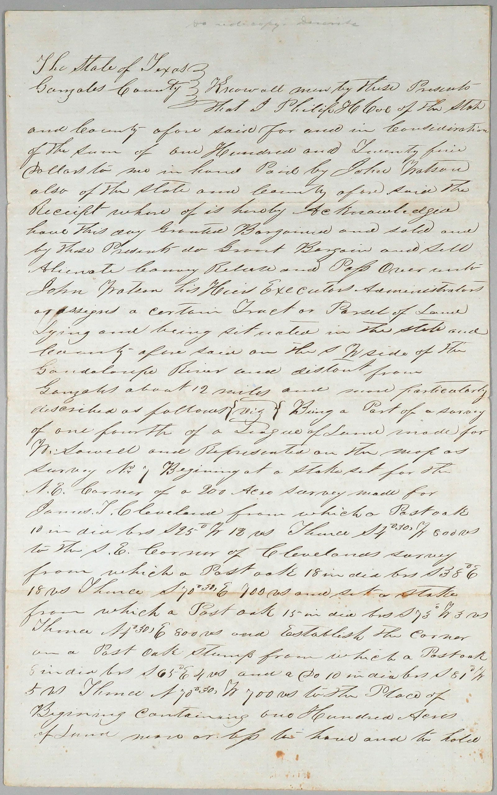 (EARLY TEXAS) PHILIP H. COE (1 of 3)